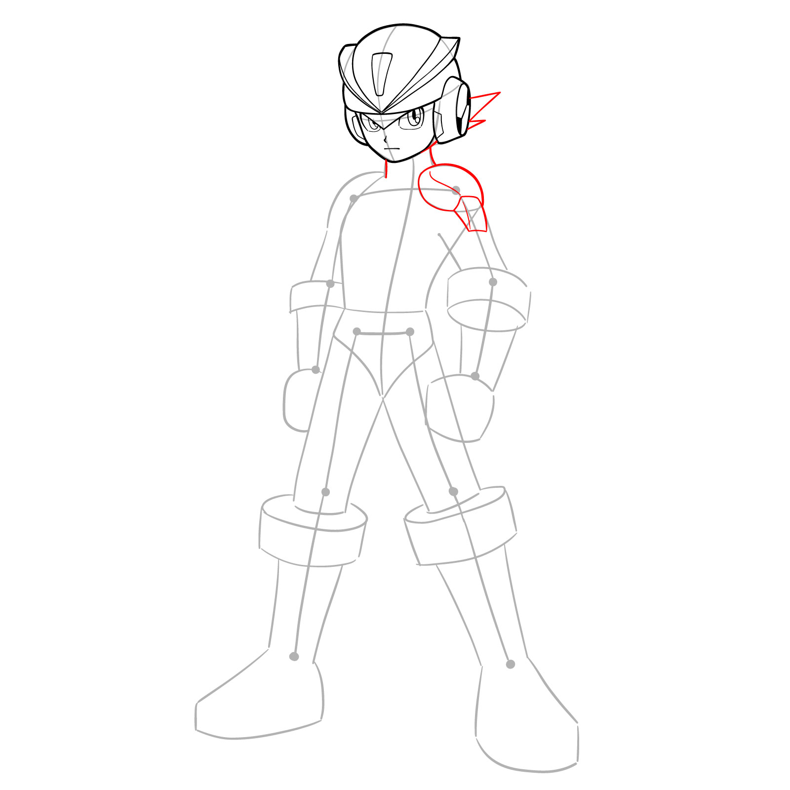 How to draw MegaMan.EXE ElecTeam Style - step 09