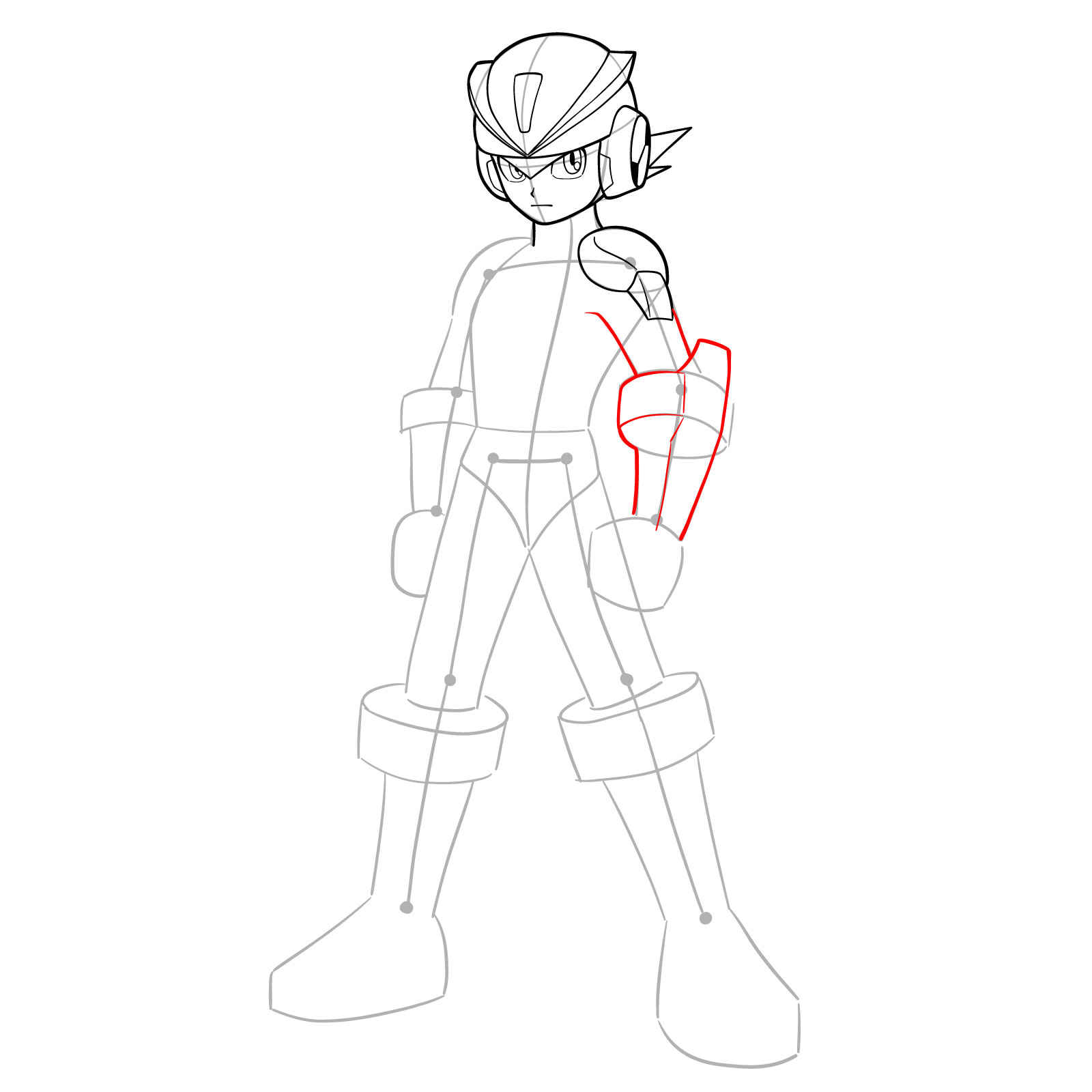 How to draw MegaMan.EXE ElecTeam Style - step 10