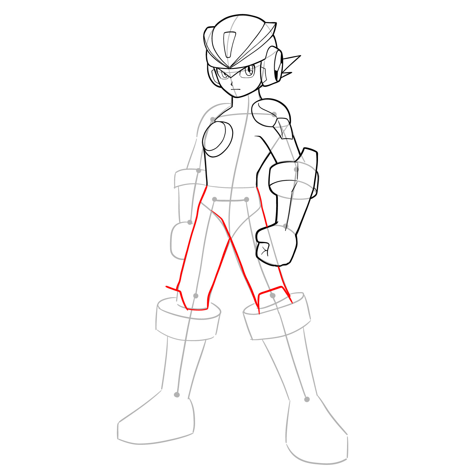 How to draw MegaMan.EXE ElecTeam Style - step 13