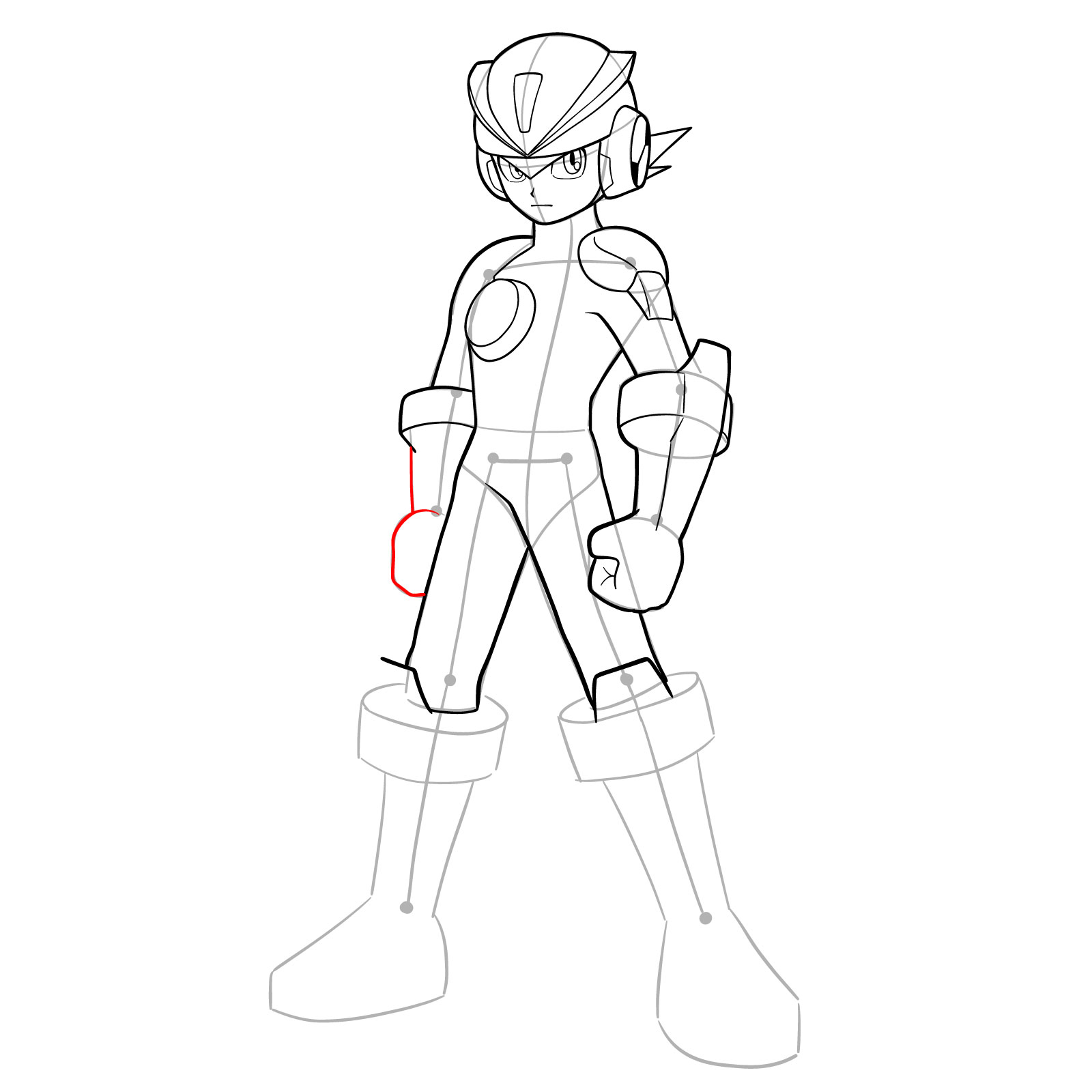 How to draw MegaMan.EXE ElecTeam Style - step 15