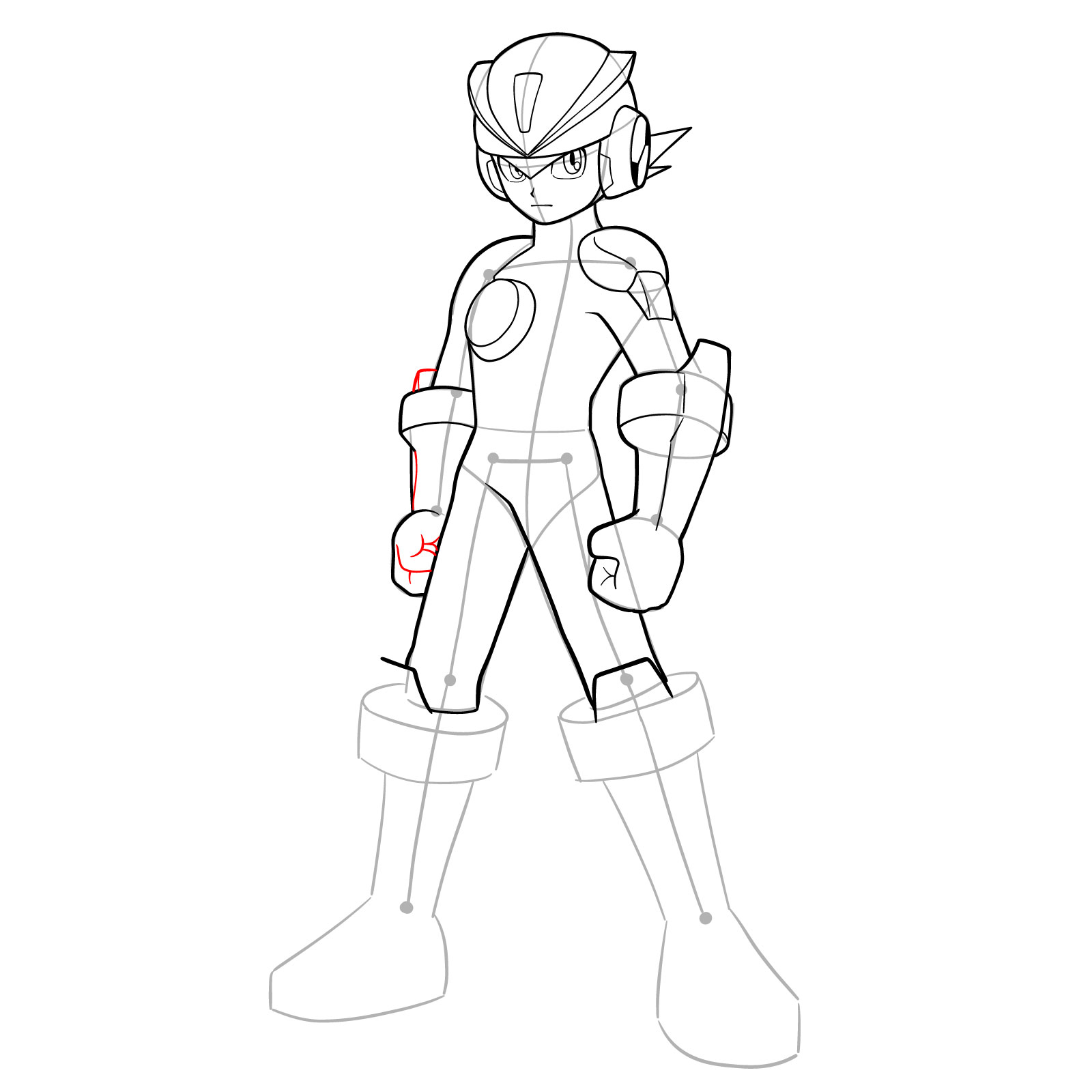 How to draw MegaMan.EXE ElecTeam Style - step 16