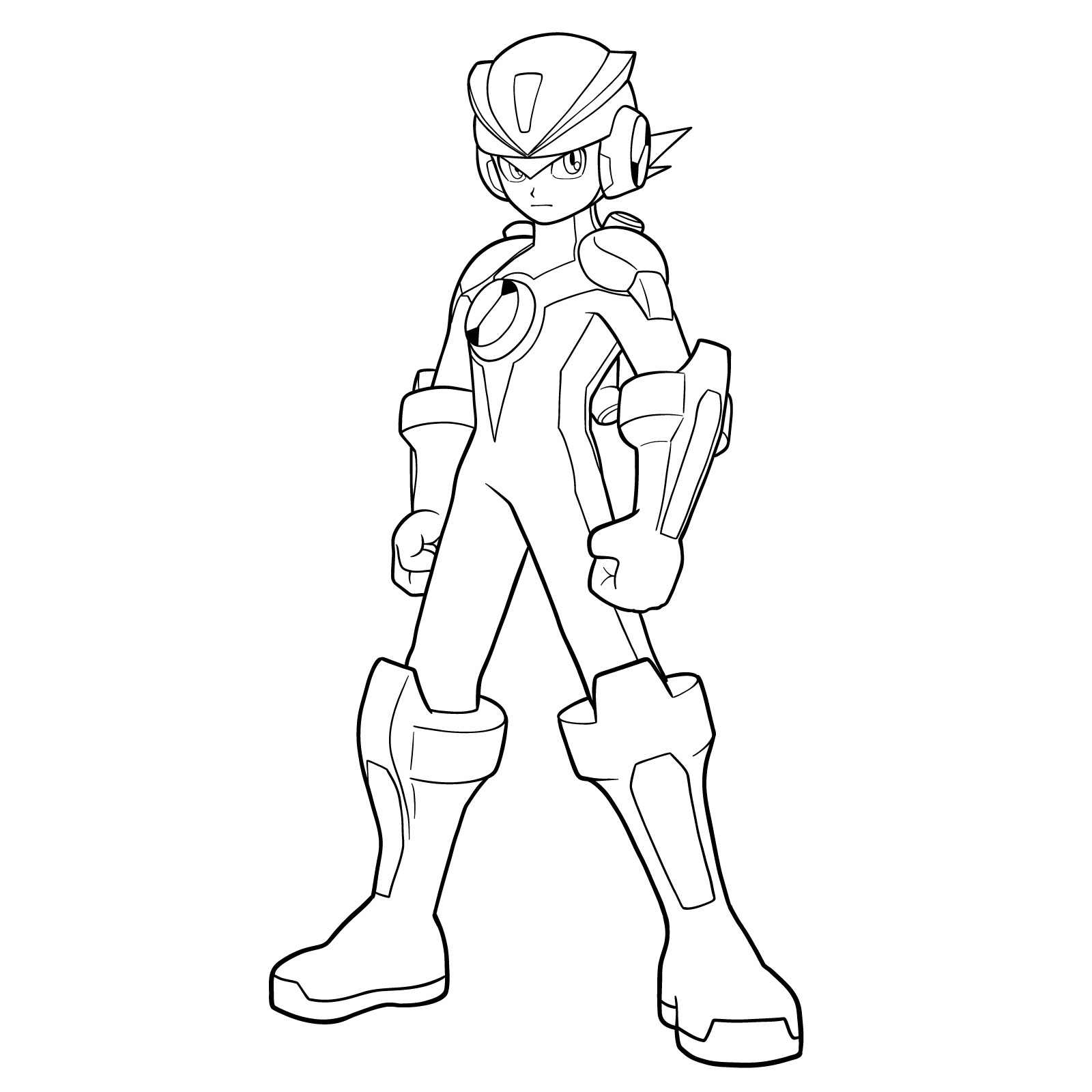 How to draw MegaMan.EXE ElecTeam Style - final step