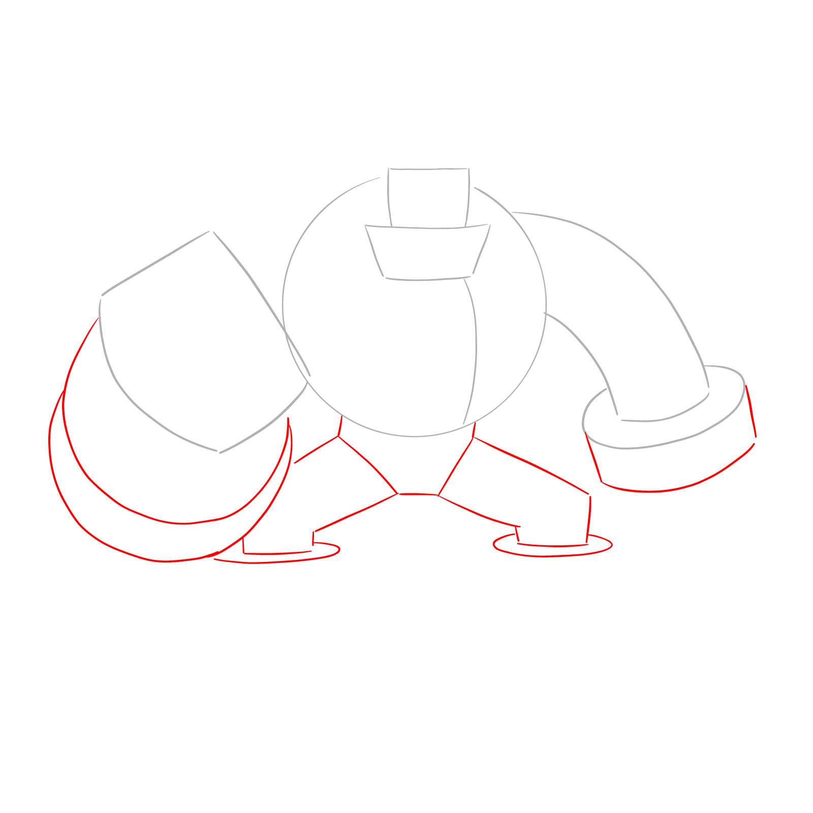 How to draw GutsMan.EXE from Mega Man Battle Network 2 - step 02