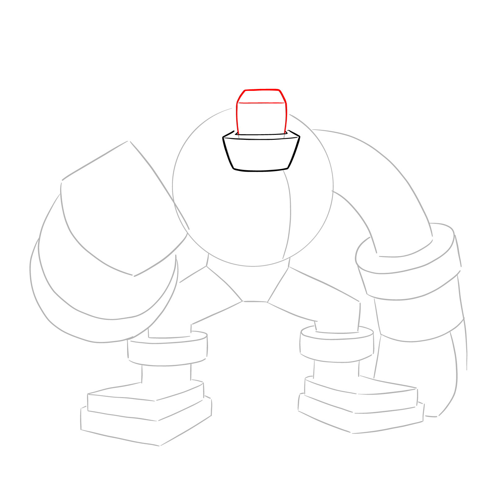 How to draw GutsMan.EXE from Mega Man Battle Network 2 - step 05