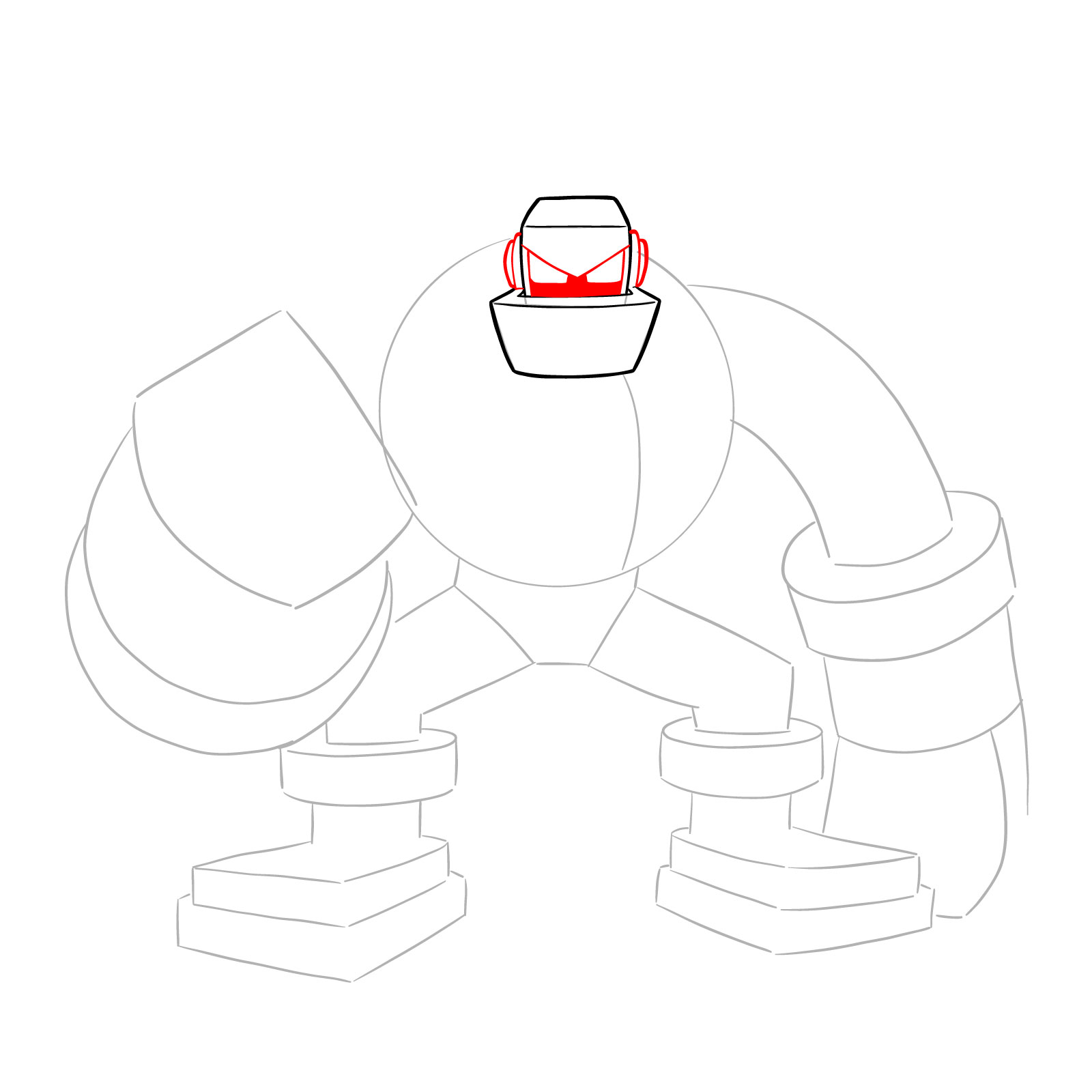 How to draw GutsMan.EXE from Mega Man Battle Network 2 - step 06