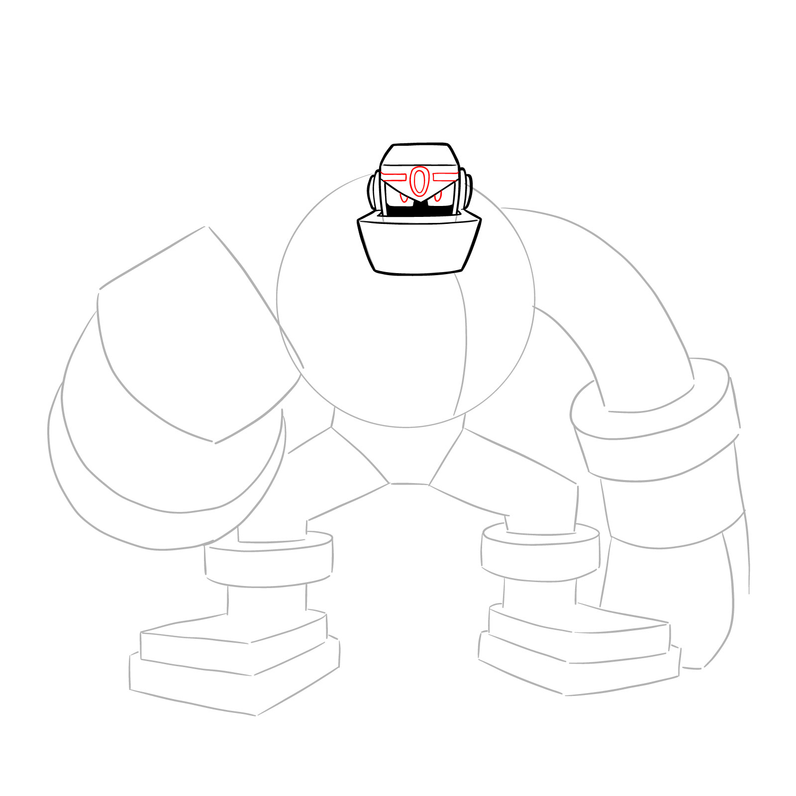 How to draw GutsMan.EXE from Mega Man Battle Network 2 - step 07