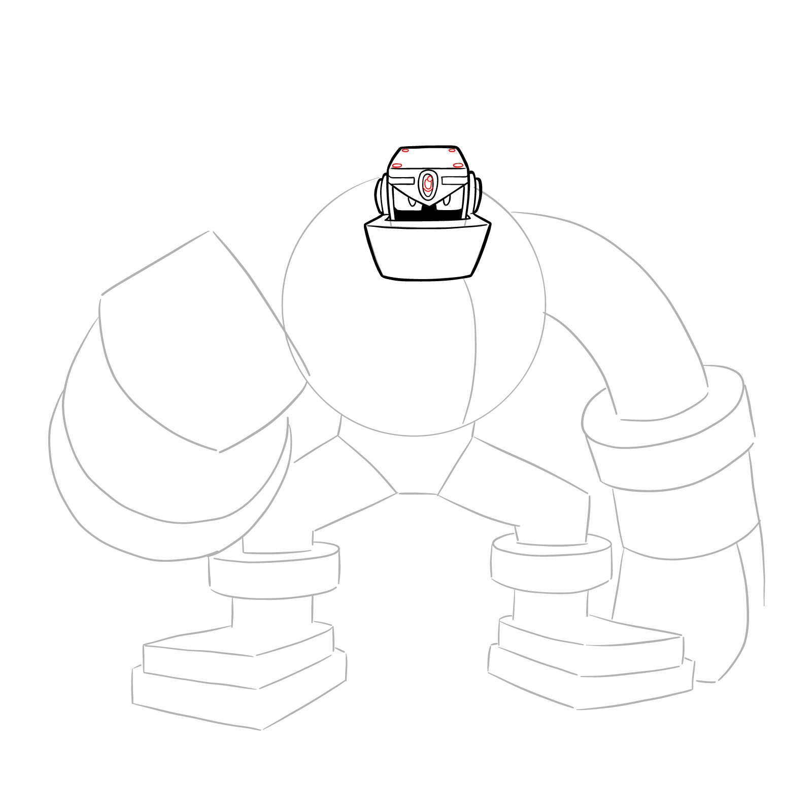 How to draw GutsMan.EXE from Mega Man Battle Network 2 - step 08