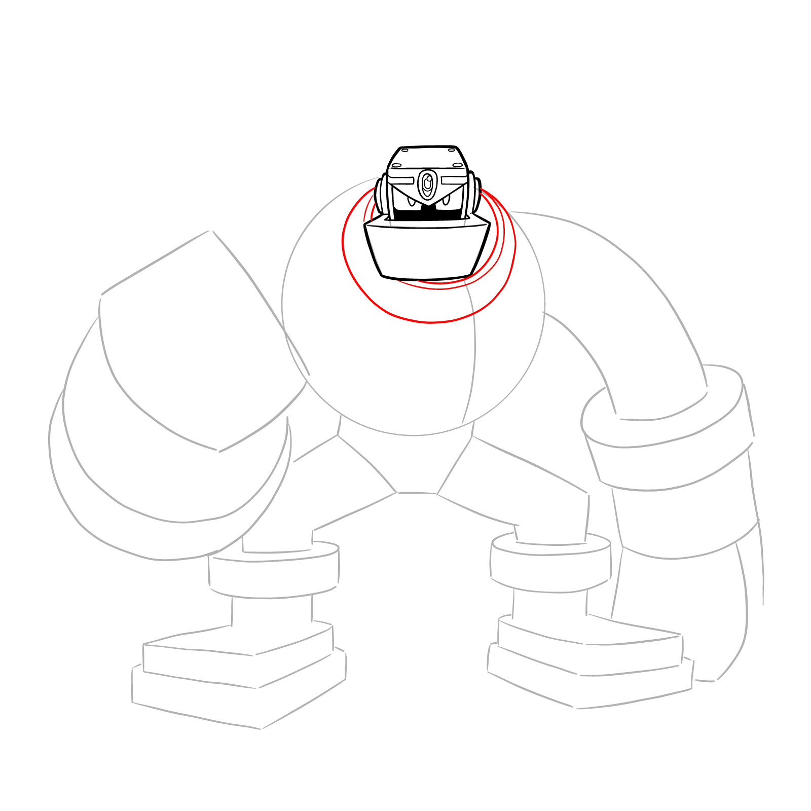 How to draw GutsMan.EXE from Mega Man Battle Network 2 - step 09