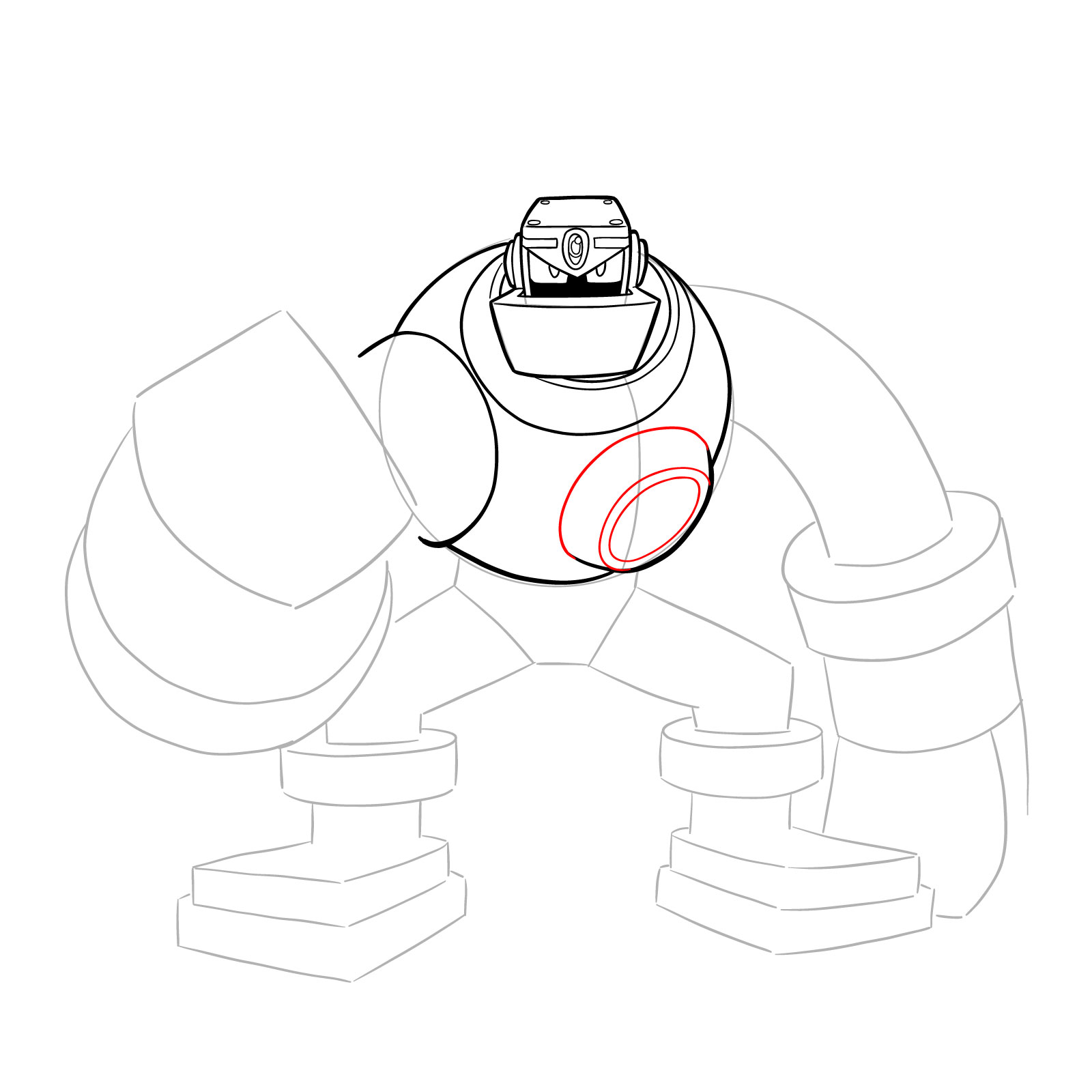 How to draw GutsMan.EXE from Mega Man Battle Network 2 - step 11
