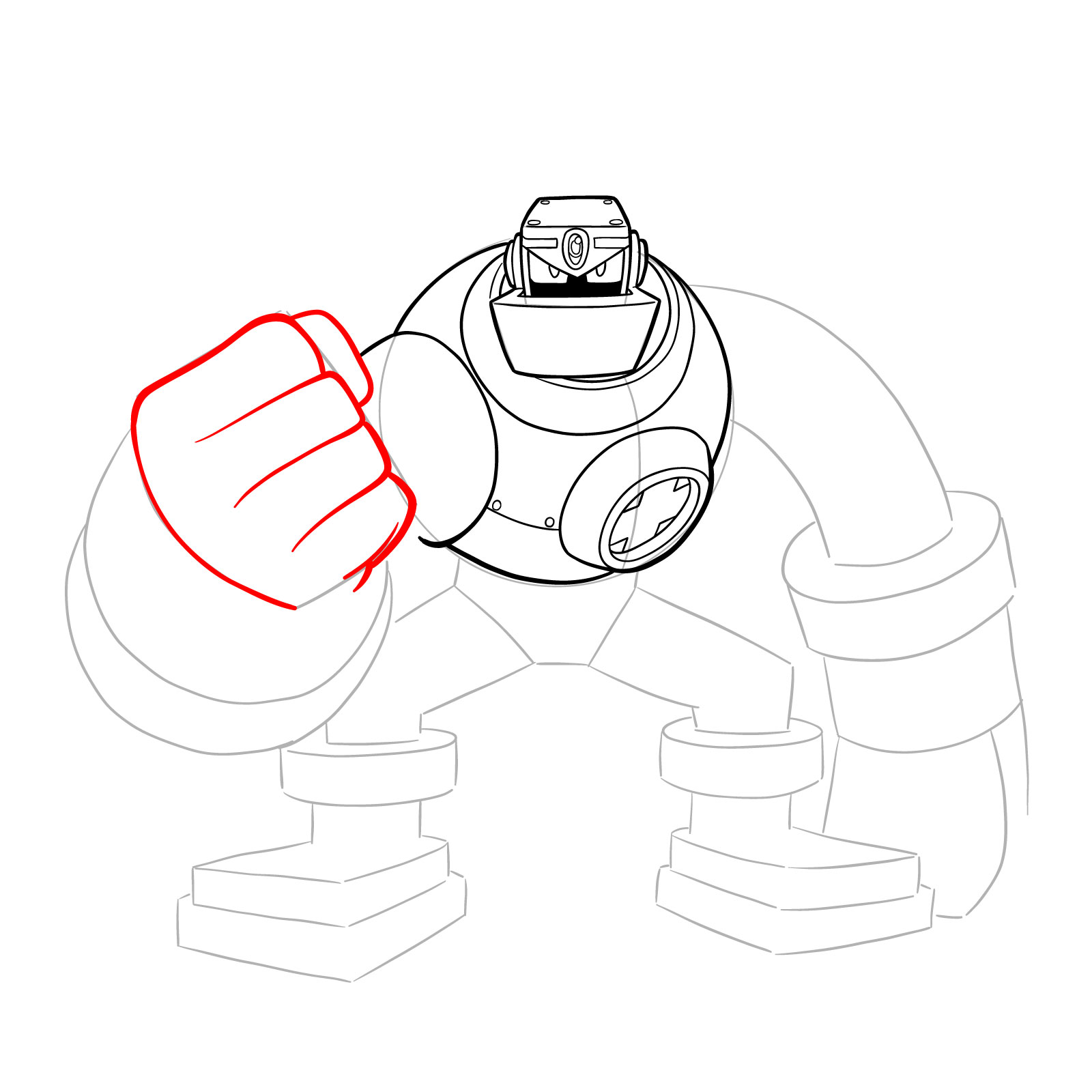 How to draw GutsMan.EXE from Mega Man Battle Network 2 - step 13