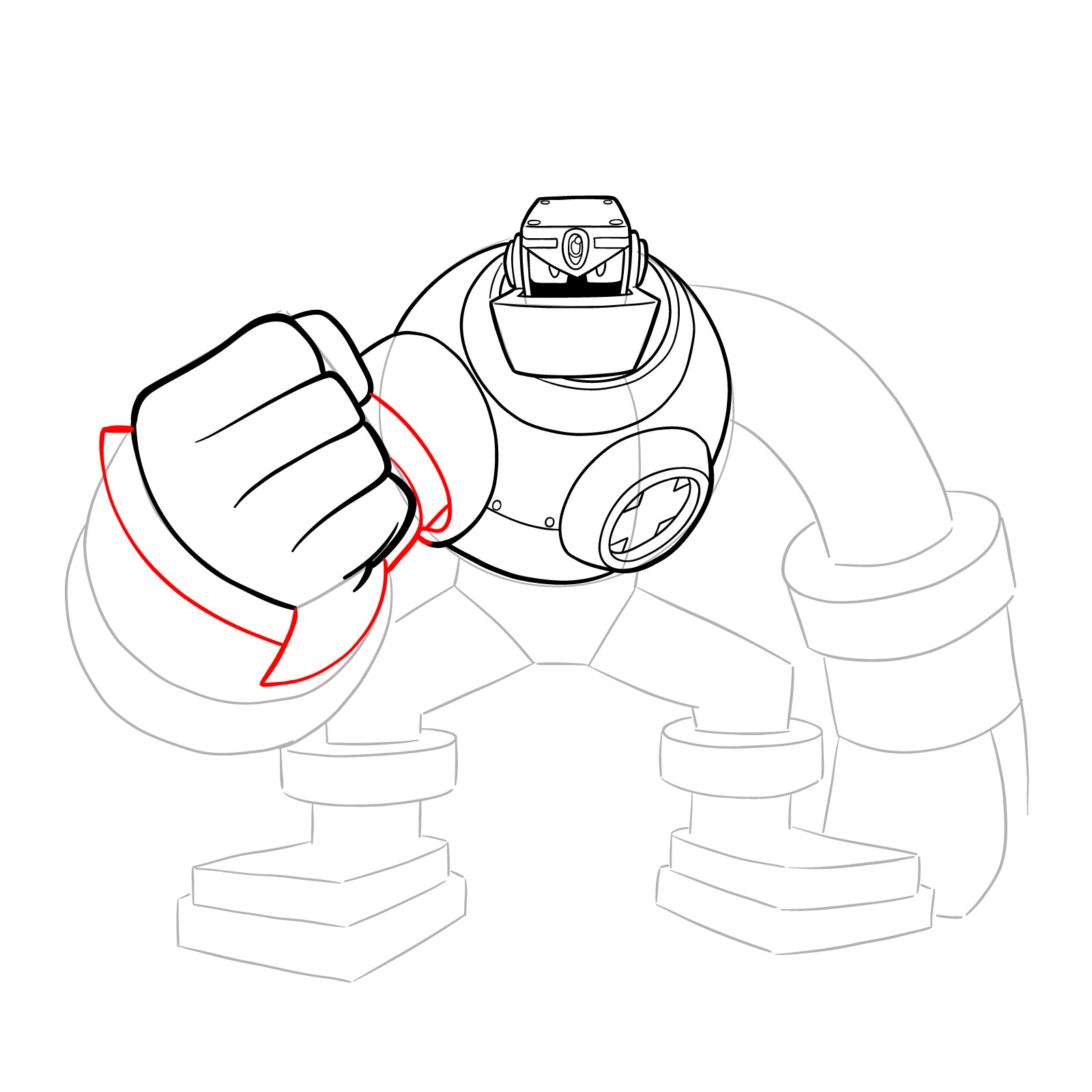 How to draw GutsMan.EXE from Mega Man Battle Network 2 - step 14