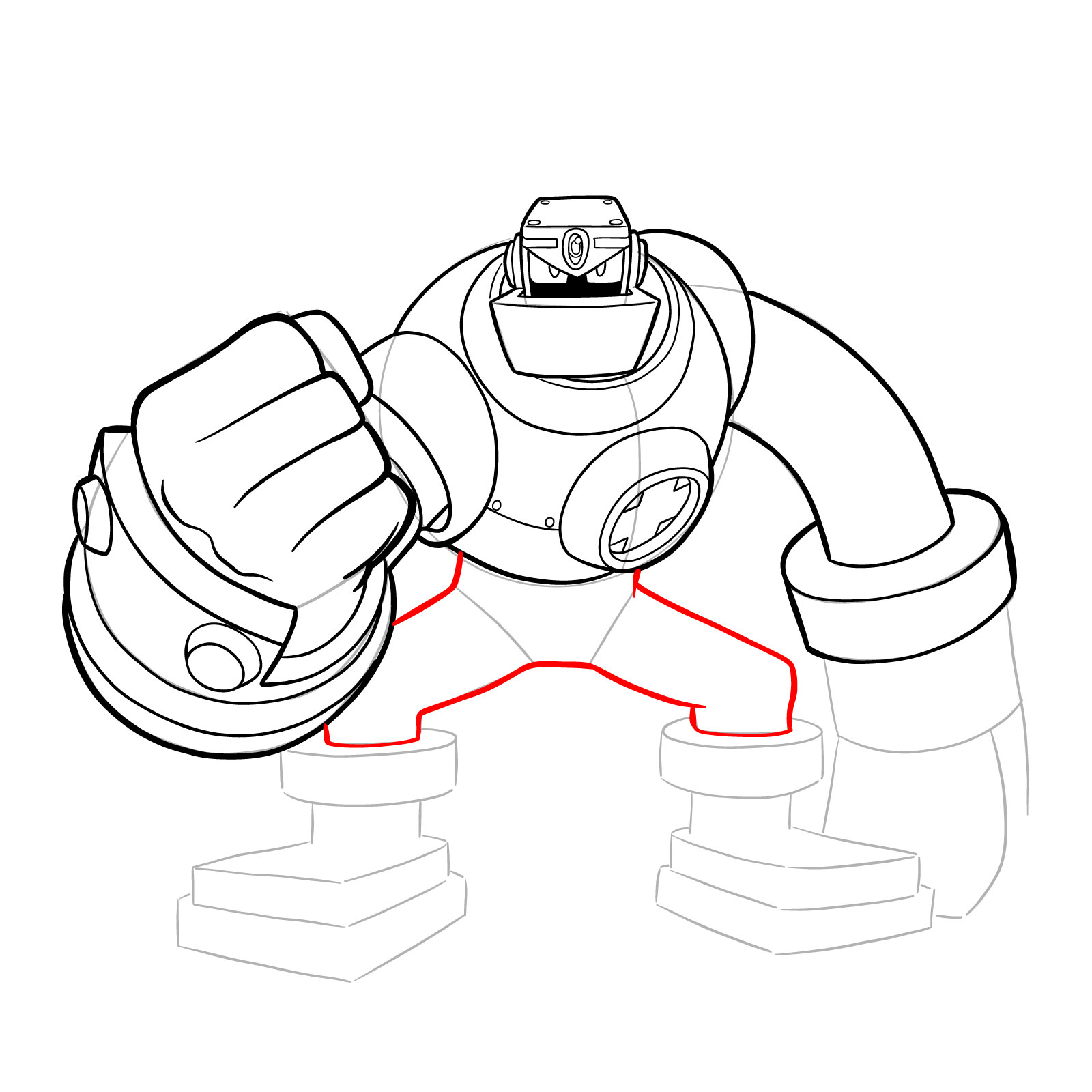 How to draw GutsMan.EXE from Mega Man Battle Network 2 - step 19