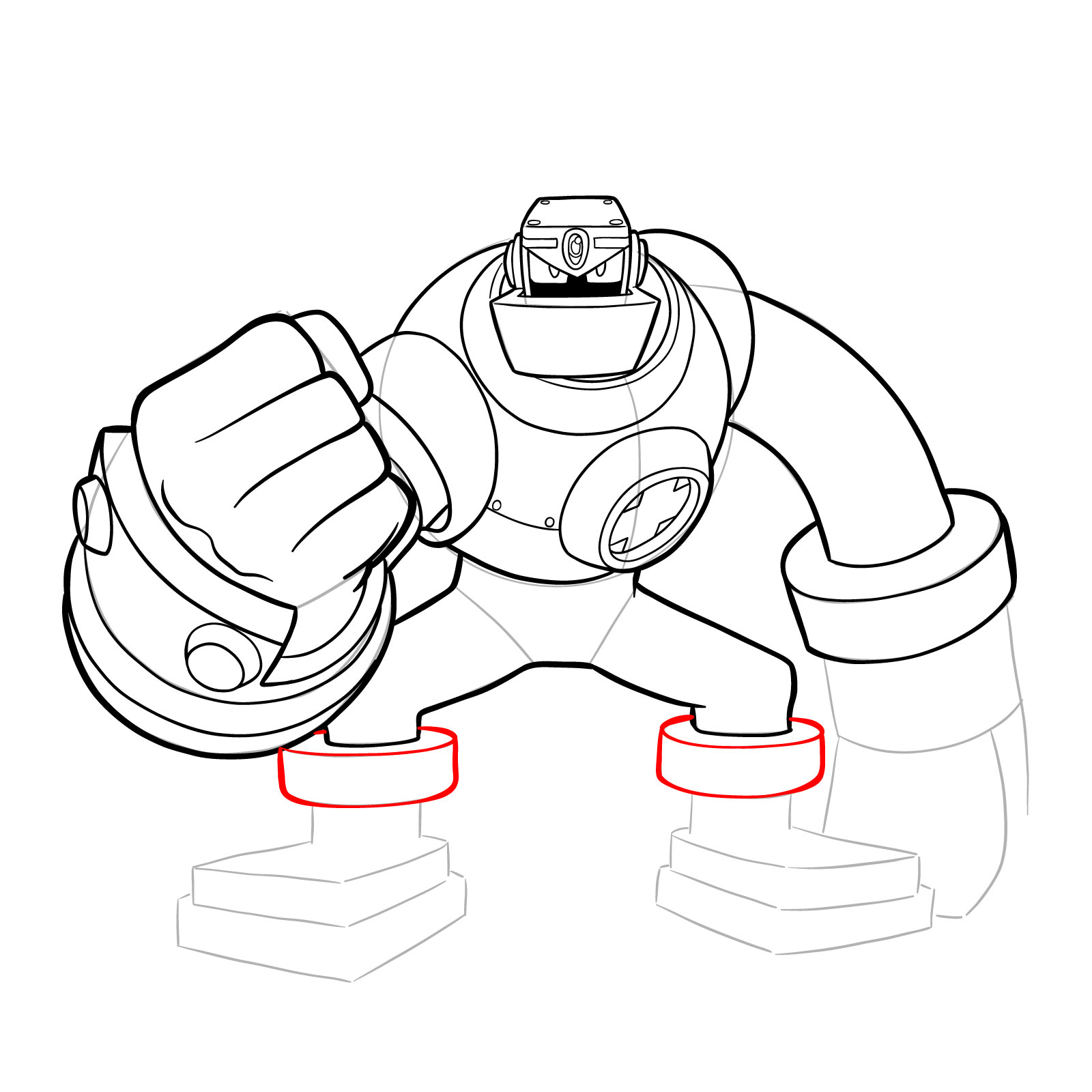 How to draw GutsMan.EXE from Mega Man Battle Network 2 - step 20
