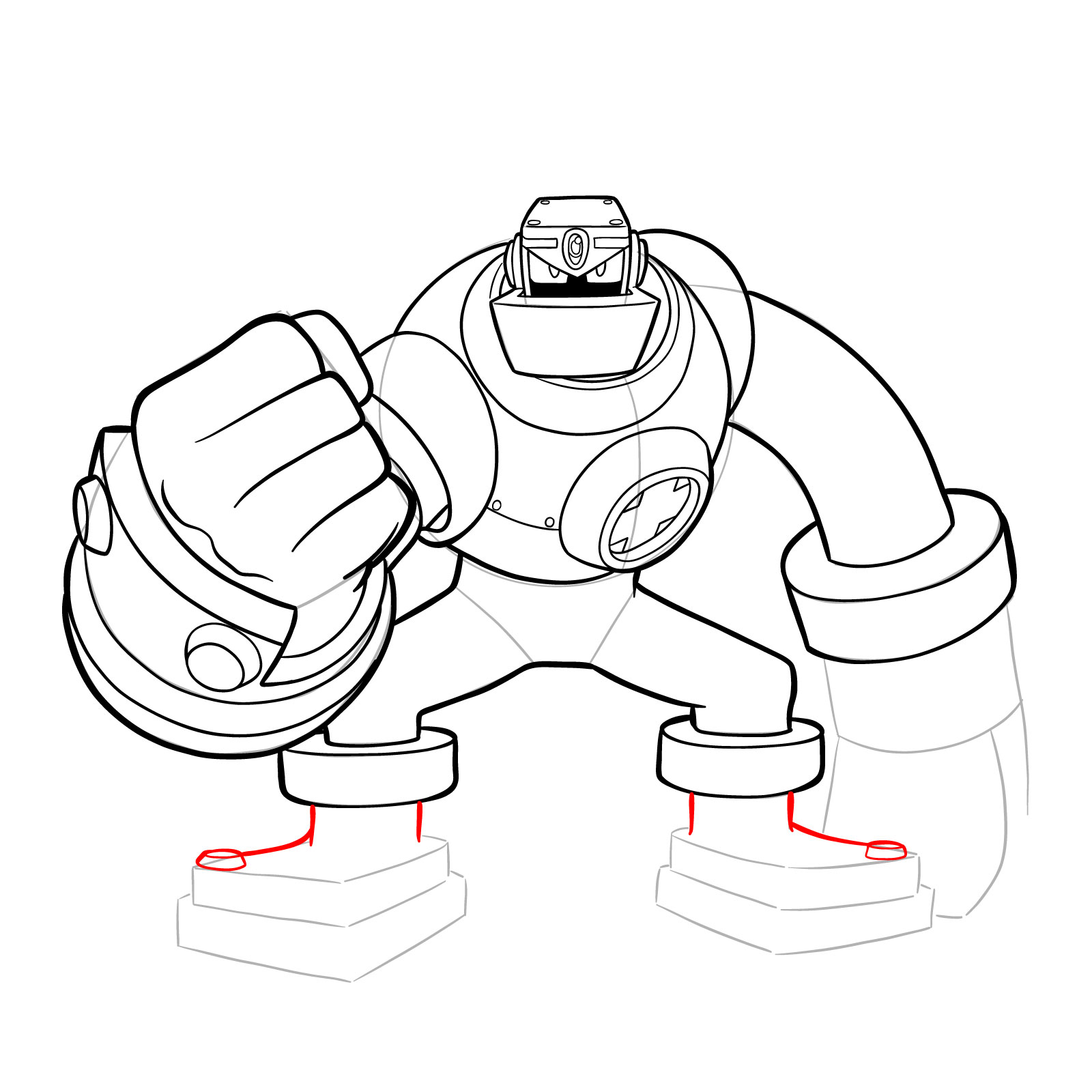 How to draw GutsMan.EXE from Mega Man Battle Network 2 - step 21