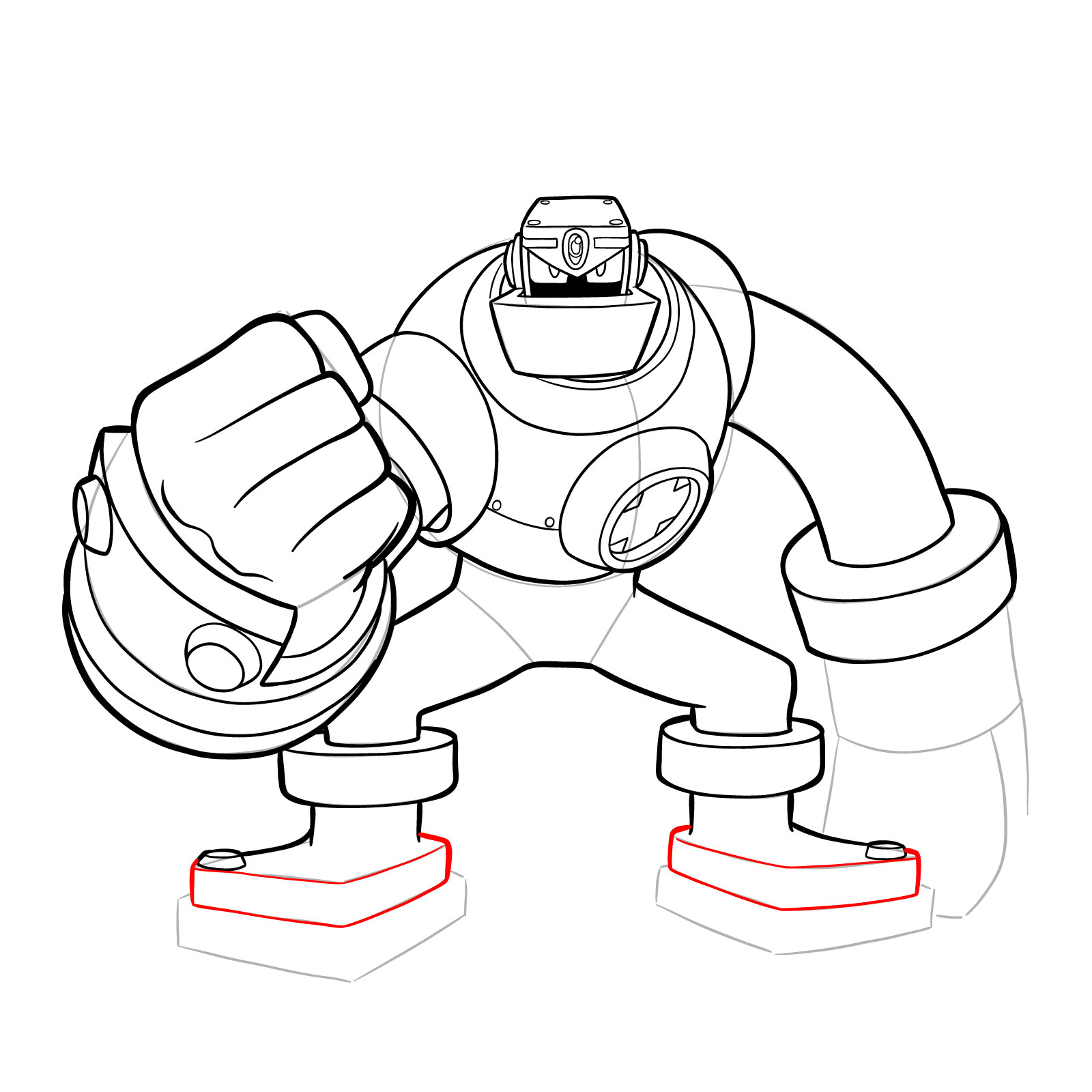 How to draw GutsMan.EXE from Mega Man Battle Network 2 - step 22