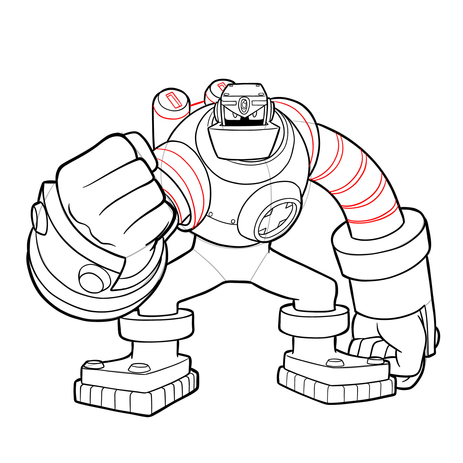 How to draw GutsMan.EXE from Mega Man Battle Network 2 - step 29