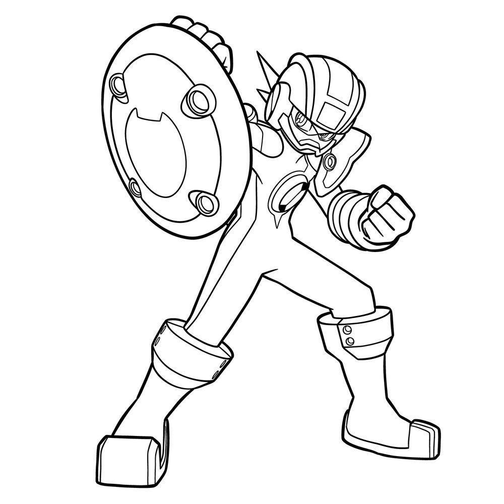 How to Draw MegaMan.EXE in Shield Style: Cyber Armor Guide