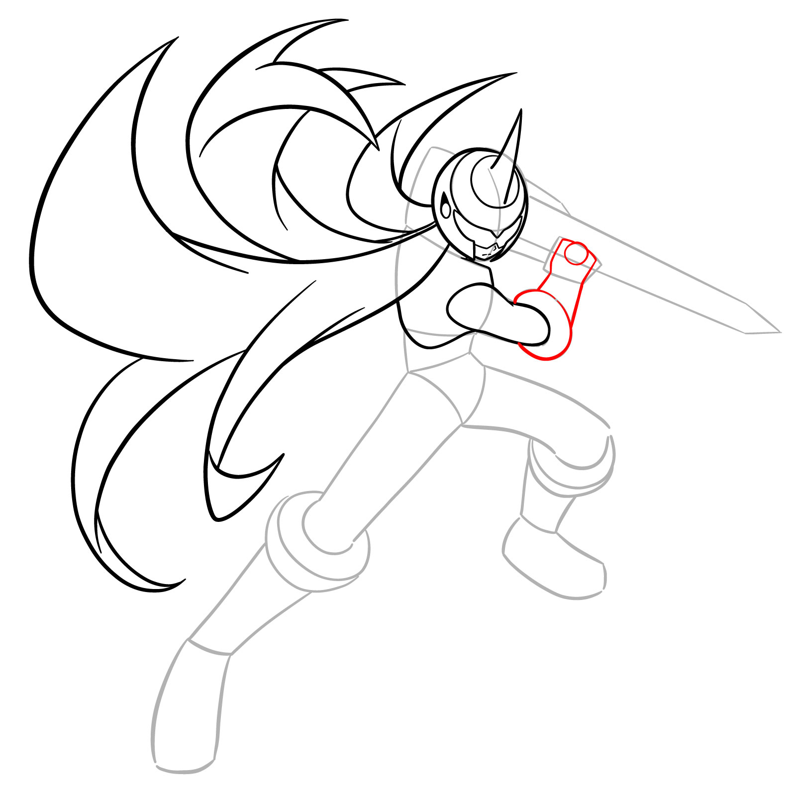 How to Draw ProtoMan.EXE - step 11