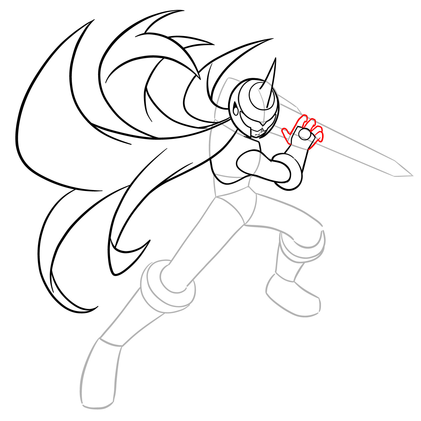 How to Draw ProtoMan.EXE - step 12