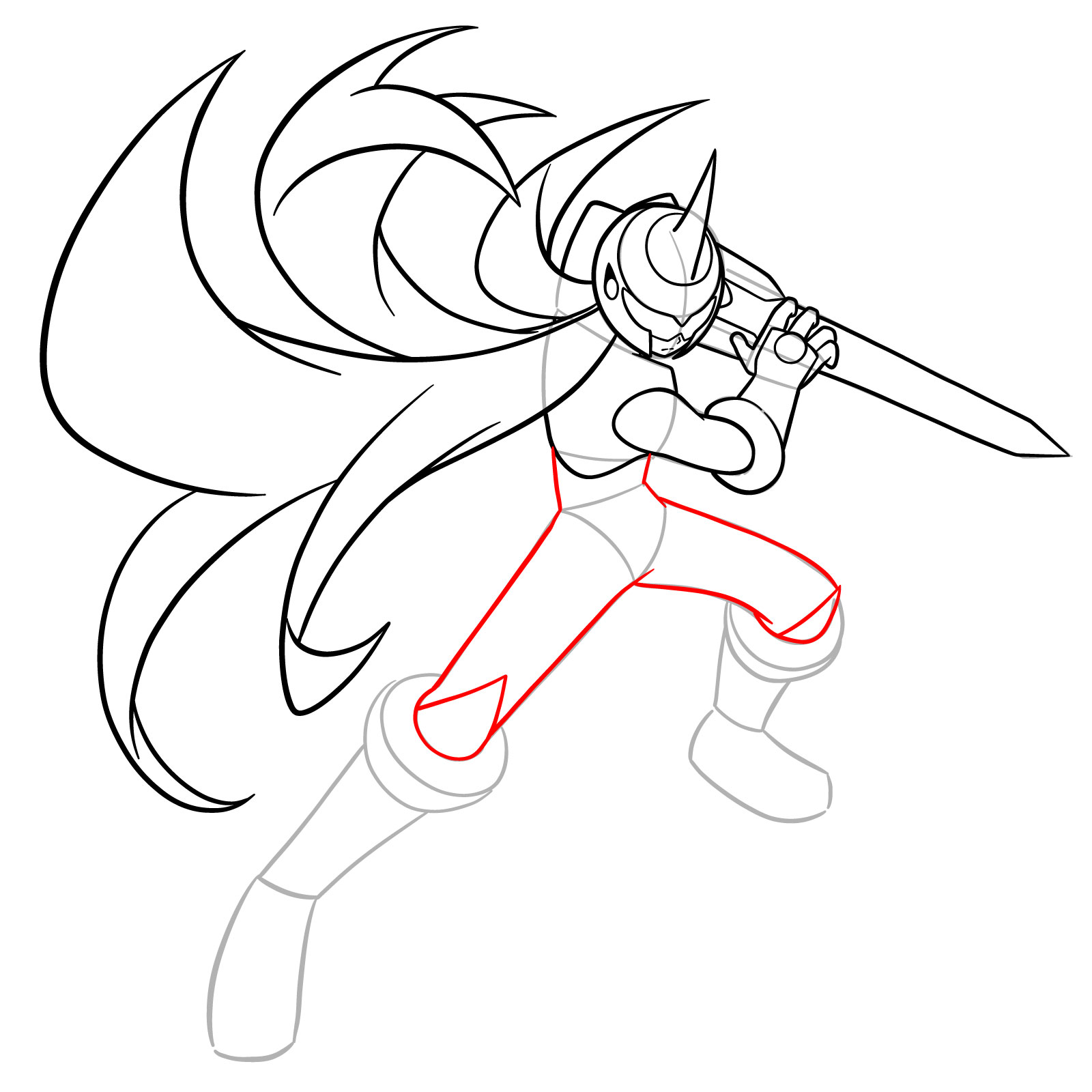 How to Draw ProtoMan.EXE - step 14