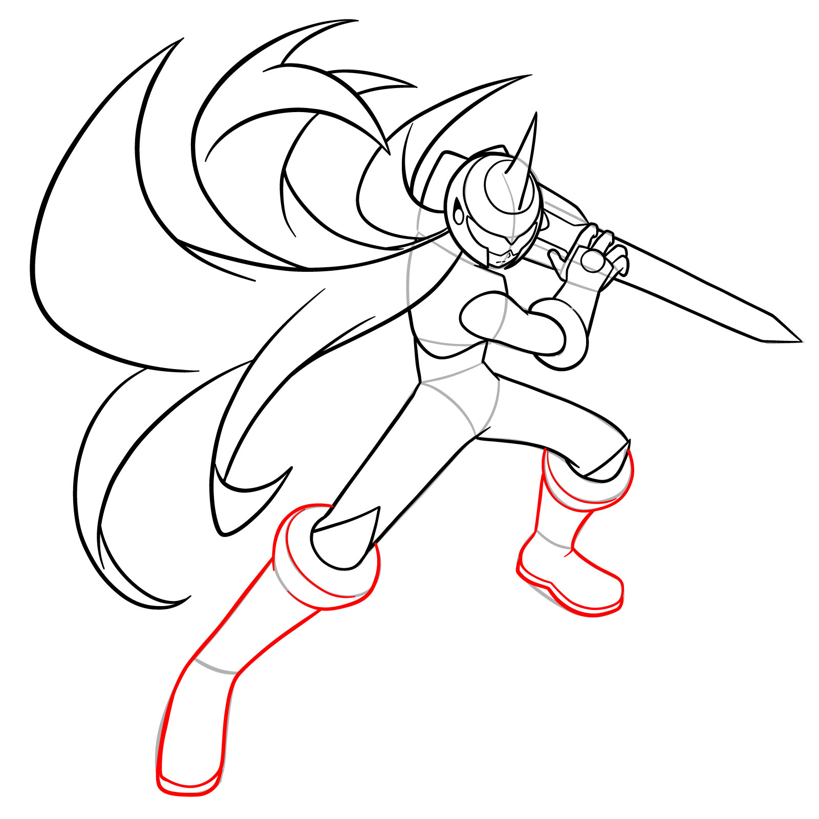 How to Draw ProtoMan.EXE - step 15
