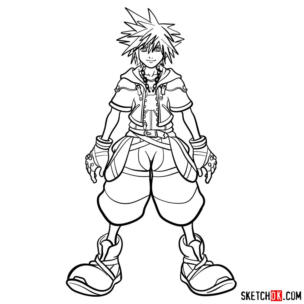 kingdom hearts sora drawing