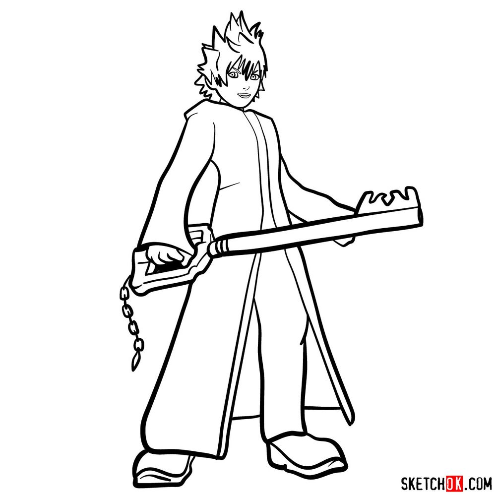 How to draw Roxas