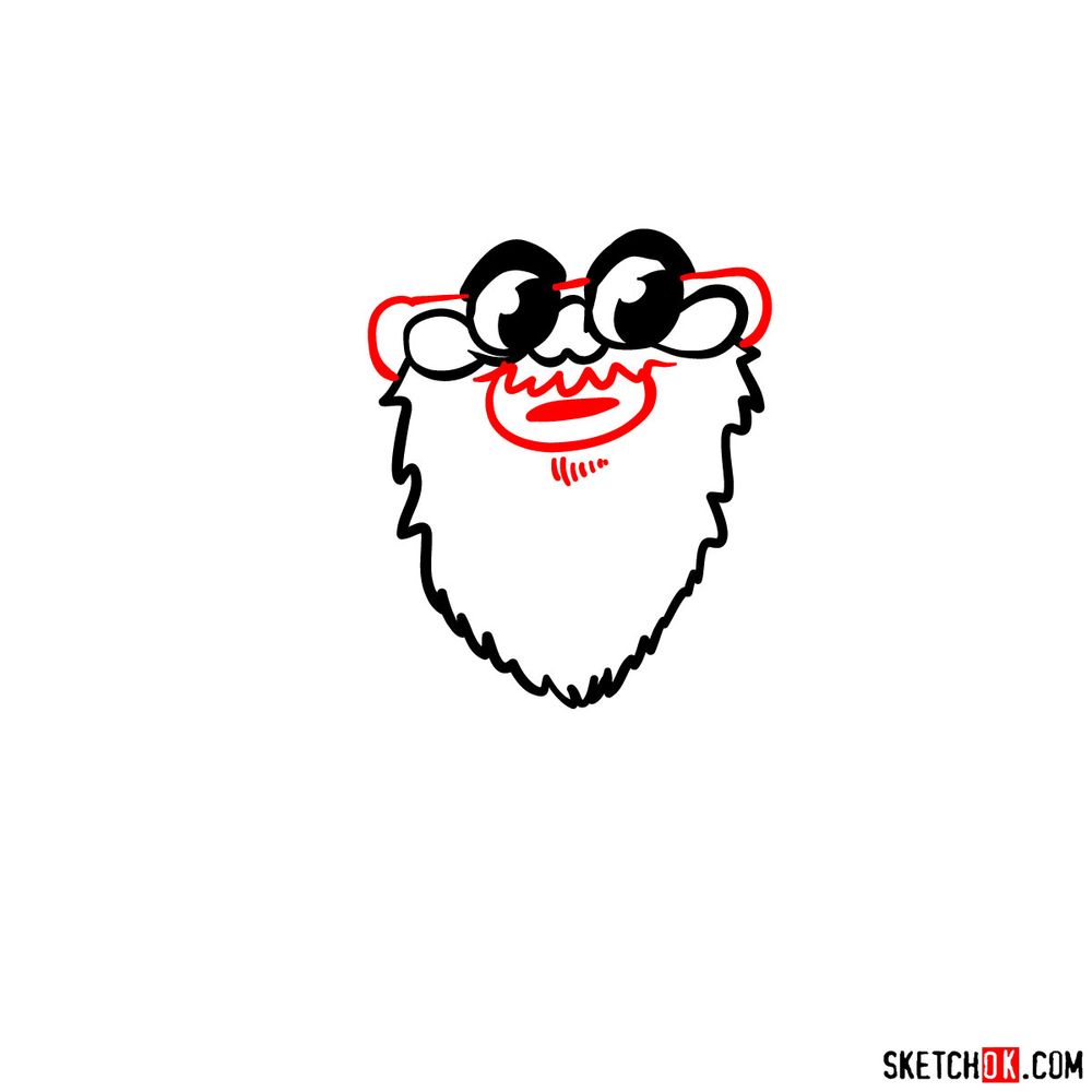 How to draw Santa Claus - step 03