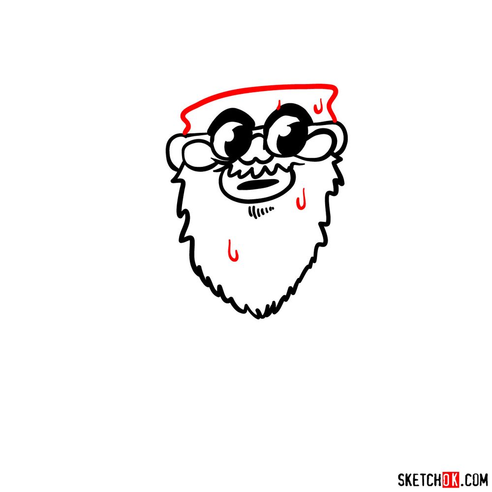 How to draw Santa Claus - step 04