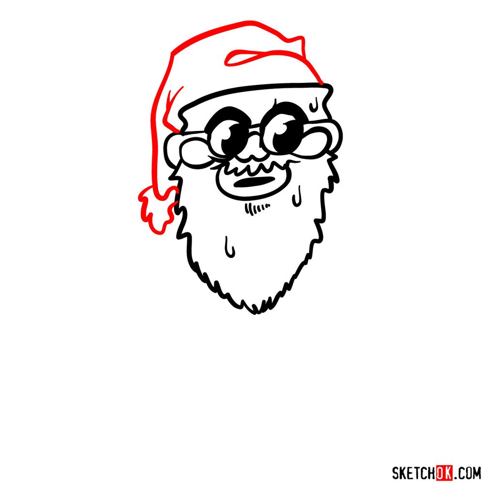 How to draw Santa Claus - step 05