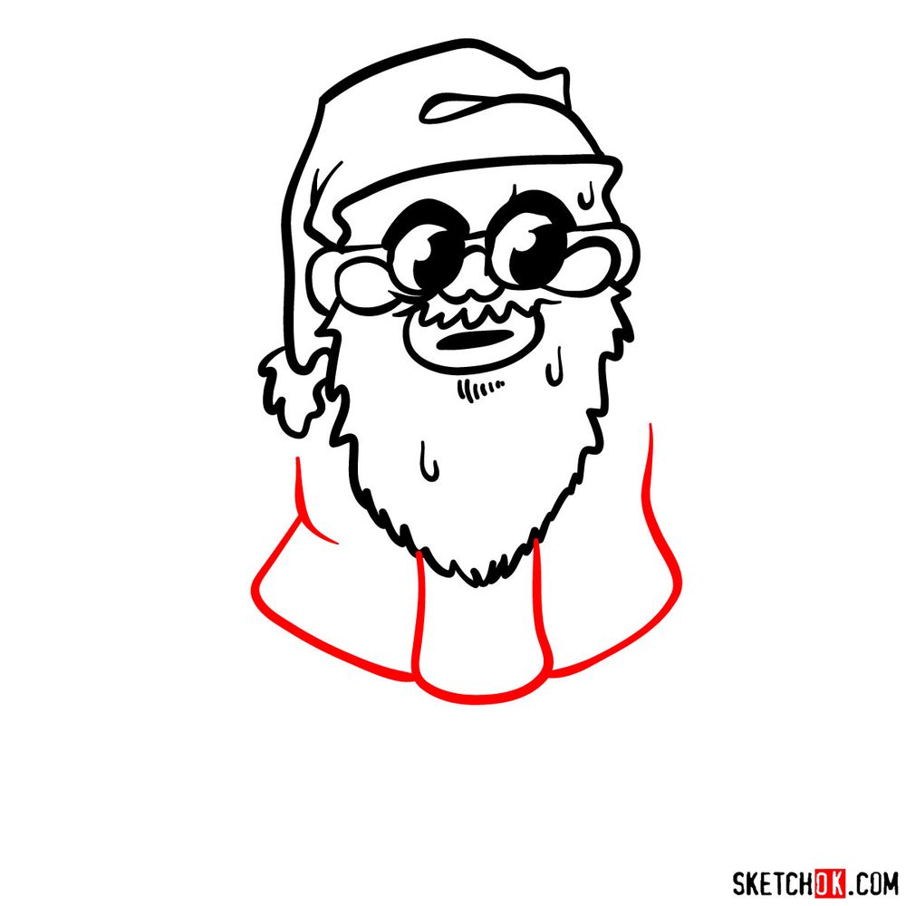 How to draw Santa Claus - step 06