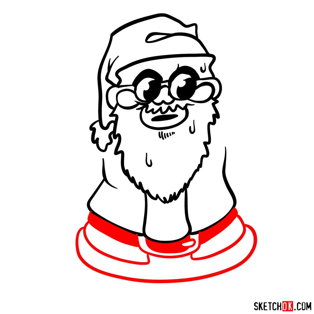 How to draw Santa Claus - step 07