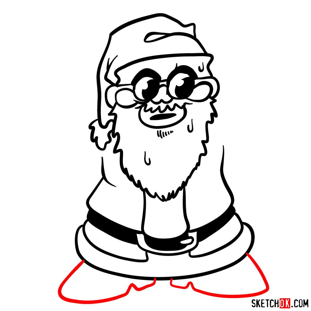 How to draw Santa Claus - step 08