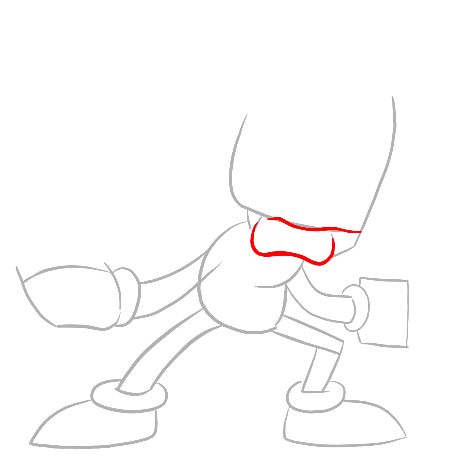 How to draw Sonic (Dark) from Tails Gets Trolled - step 04