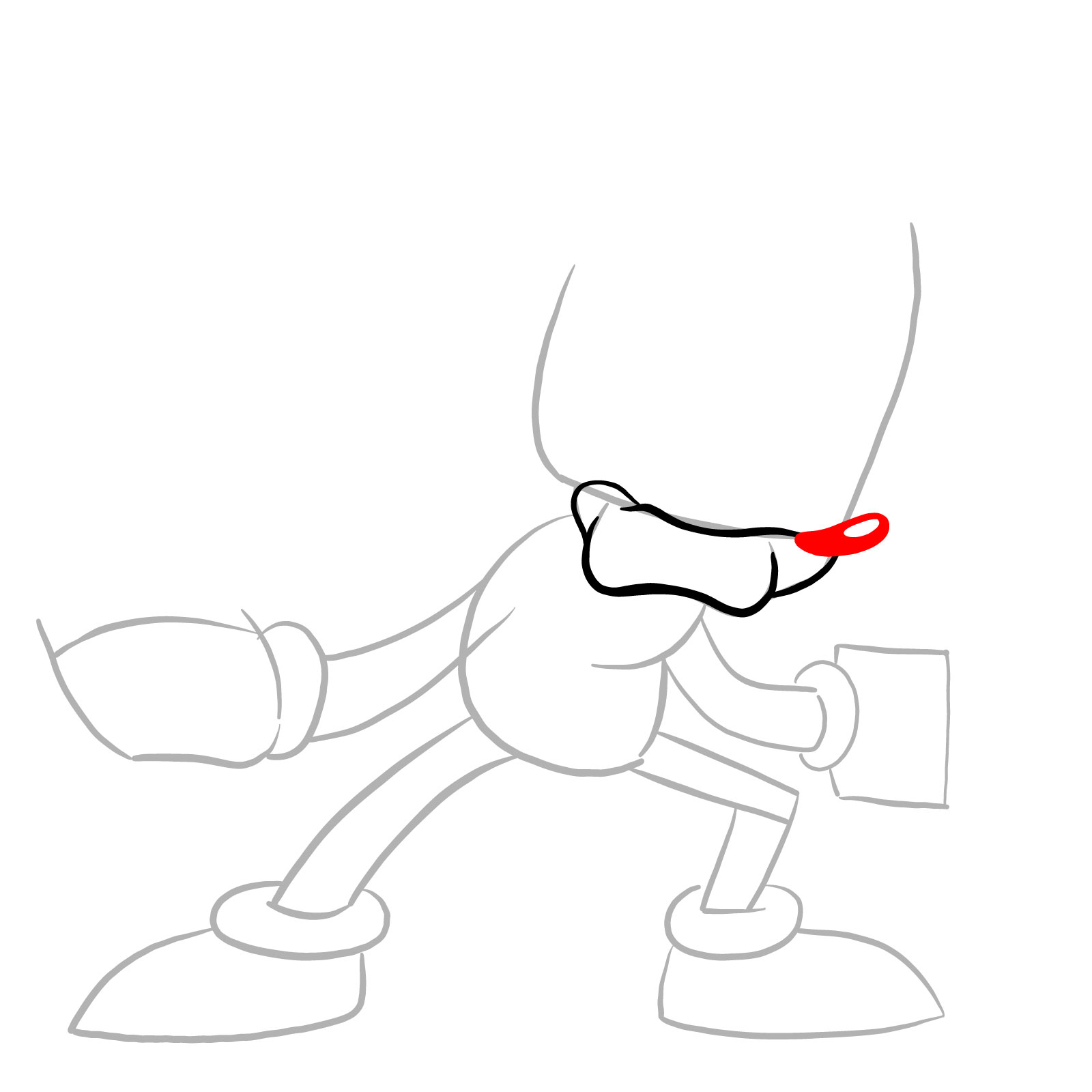 How to draw Sonic (Dark) from Tails Gets Trolled - step 06