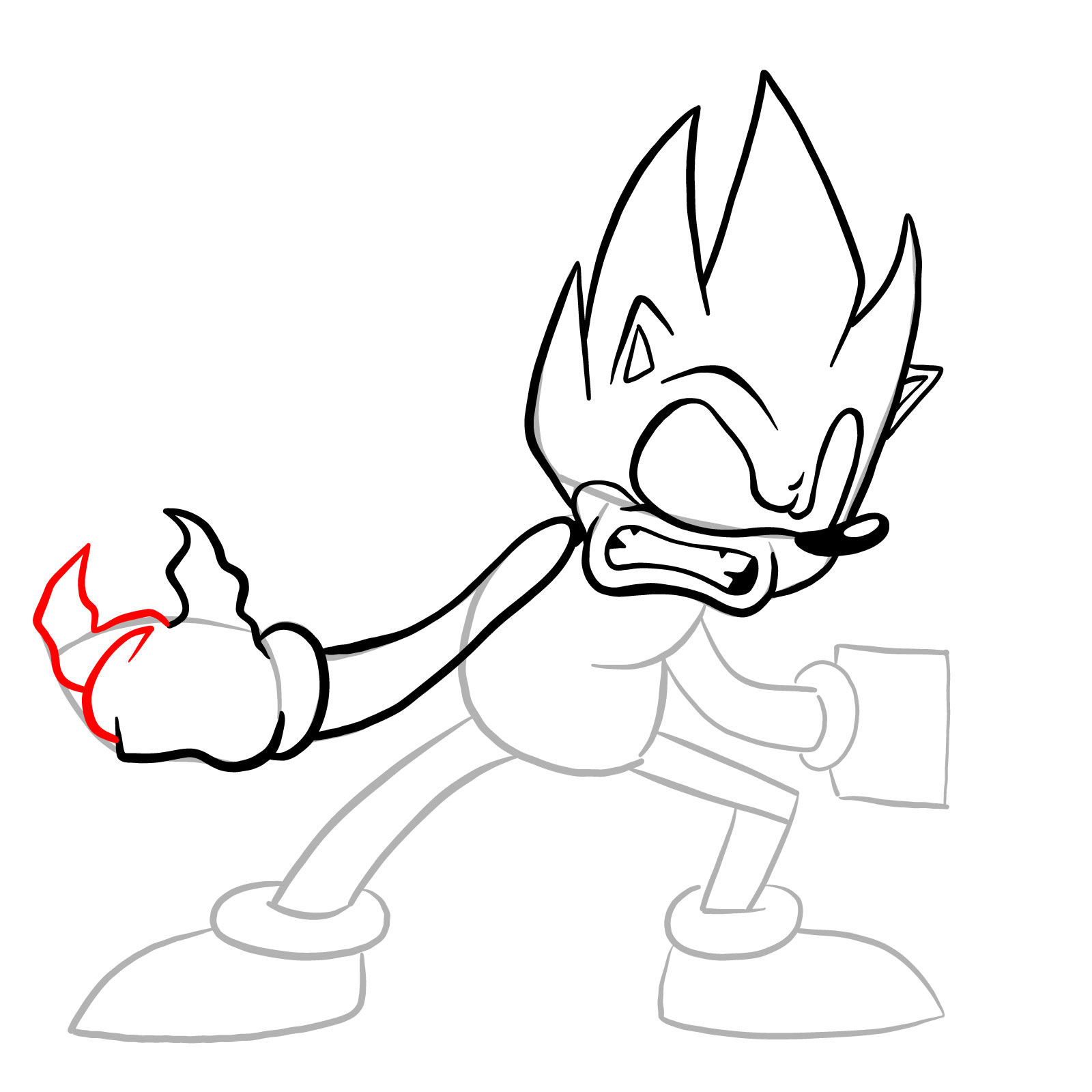 How to draw Sonic (Dark) from Tails Gets Trolled - step 15