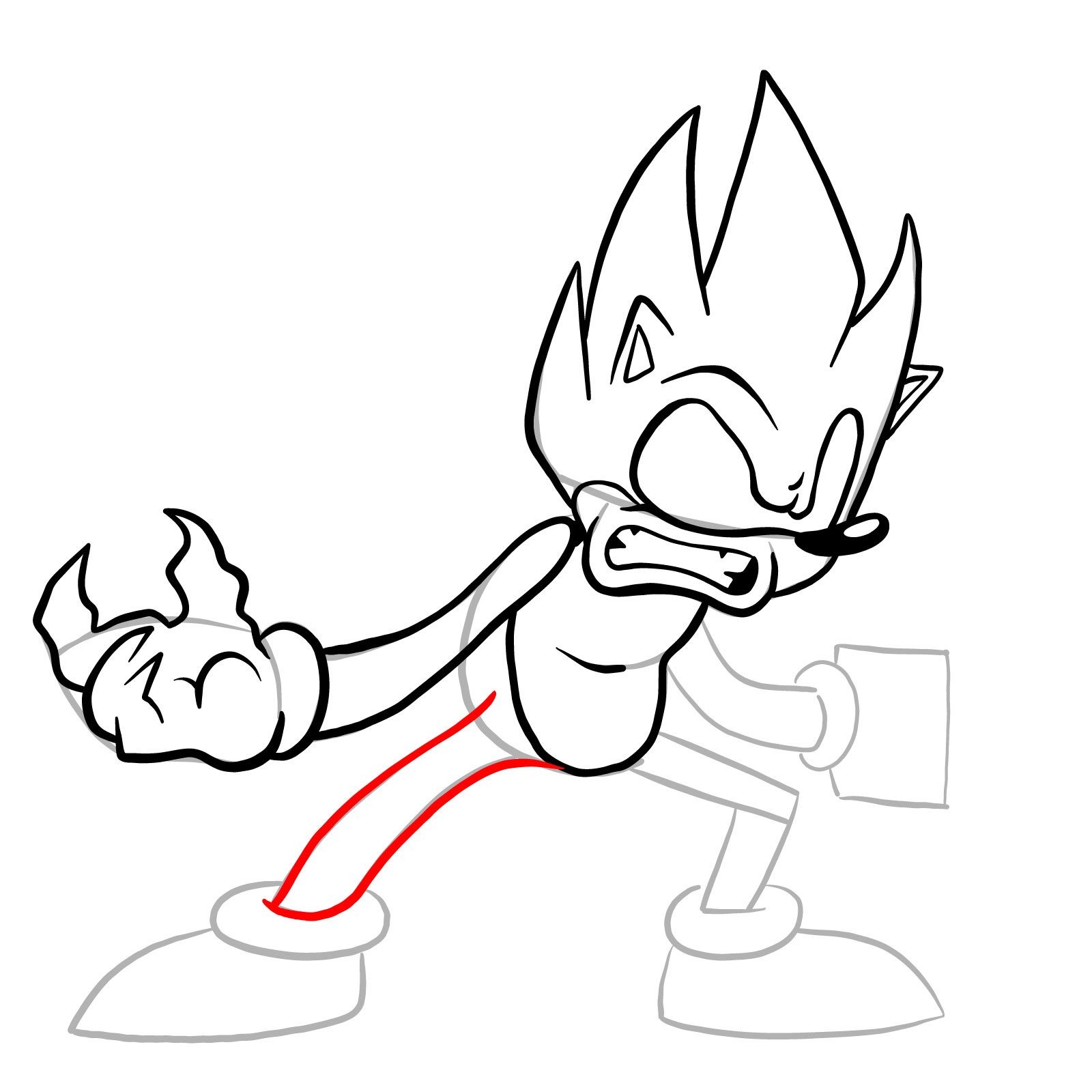 How to draw Sonic (Dark) from Tails Gets Trolled - step 18