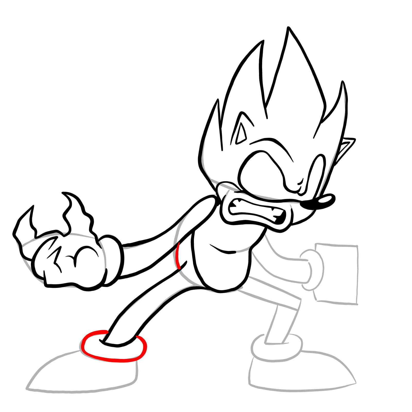 How to draw Sonic (Dark) from Tails Gets Trolled - step 19