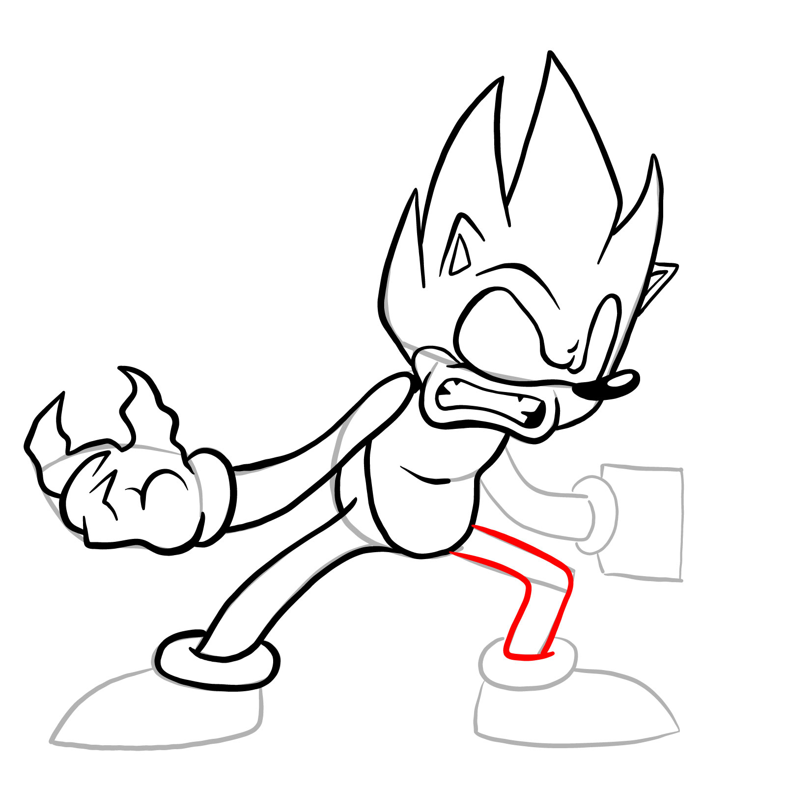 How to draw Sonic (Dark) from Tails Gets Trolled - step 20