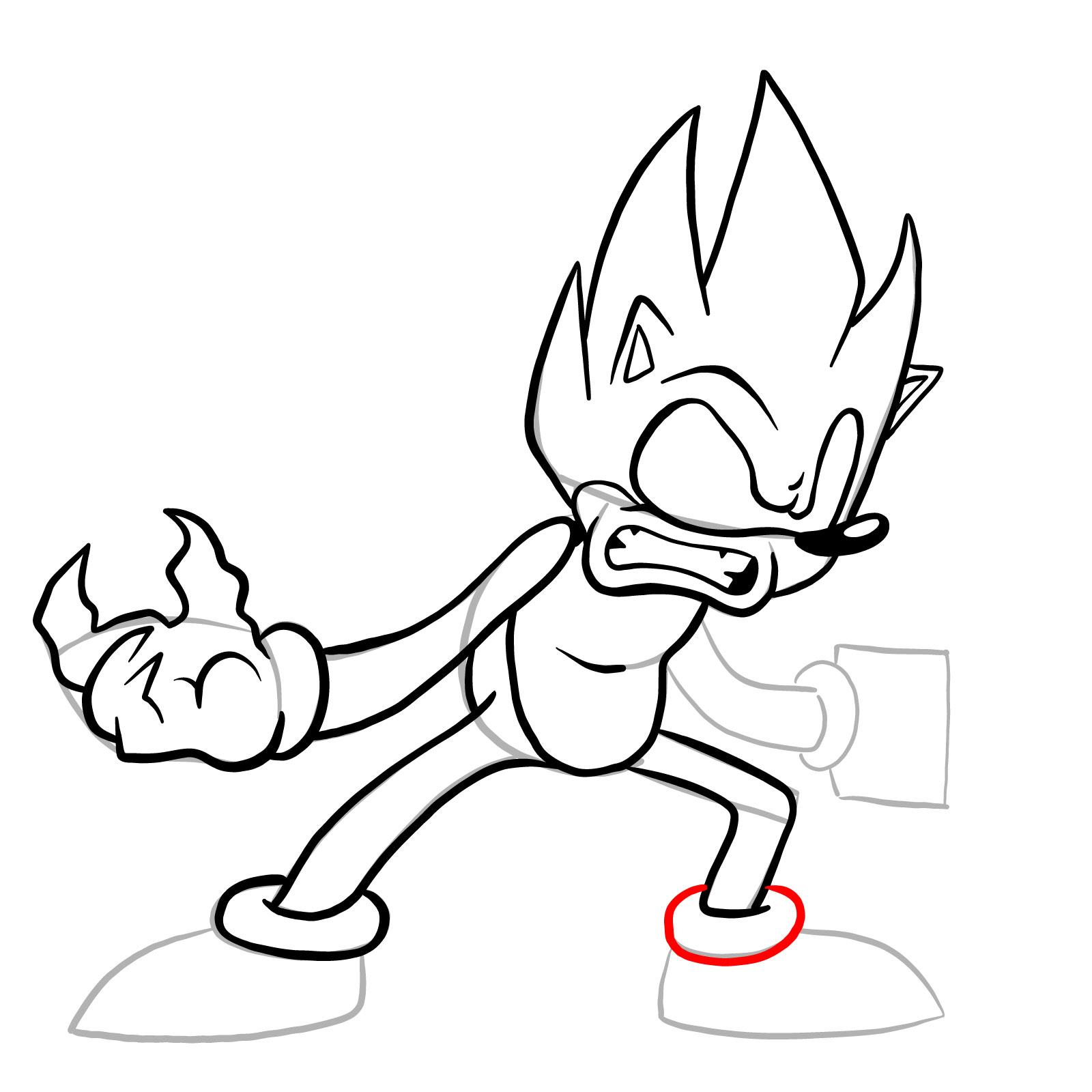 How to draw Sonic (Dark) from Tails Gets Trolled - step 21