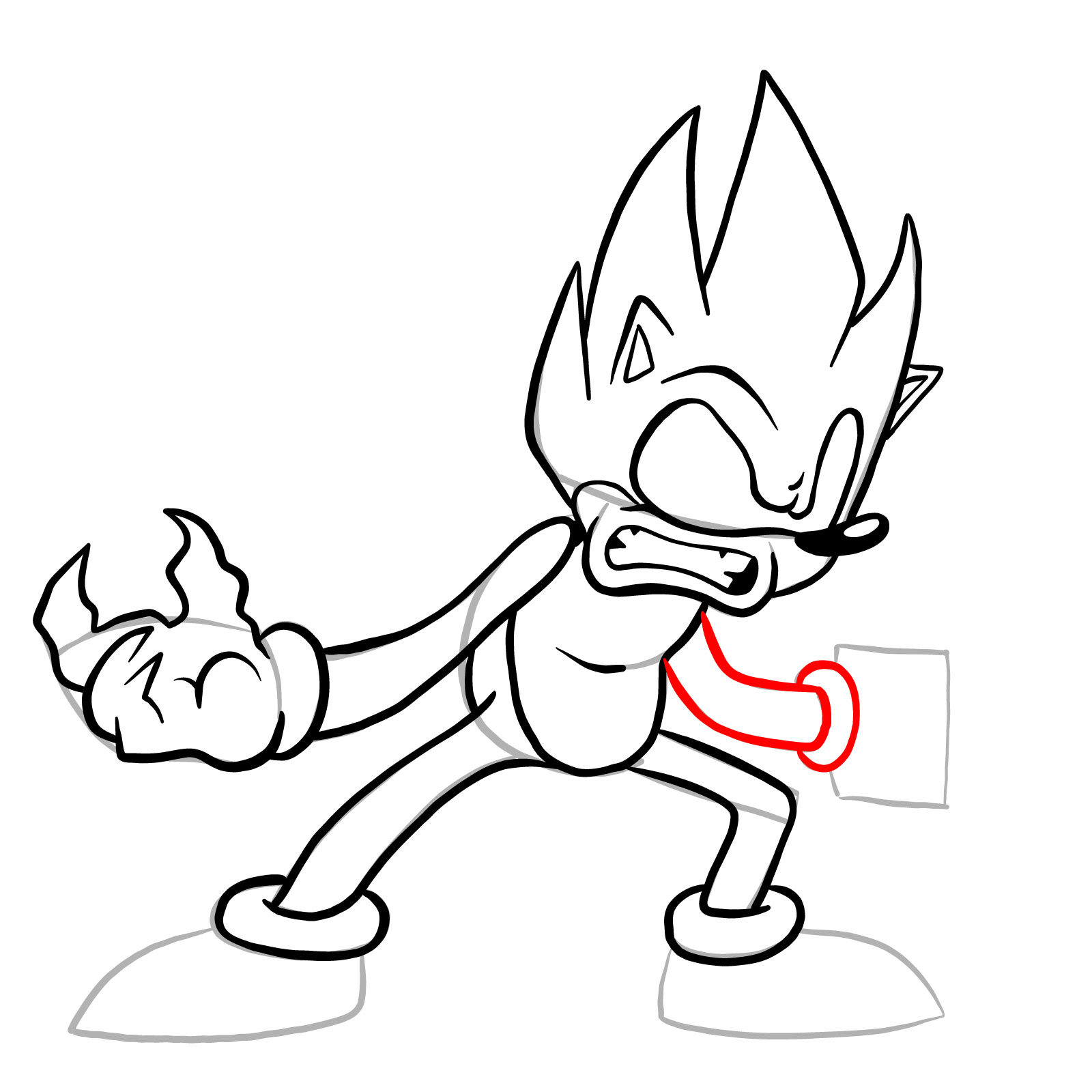 How to draw Sonic (Dark) from Tails Gets Trolled - step 22