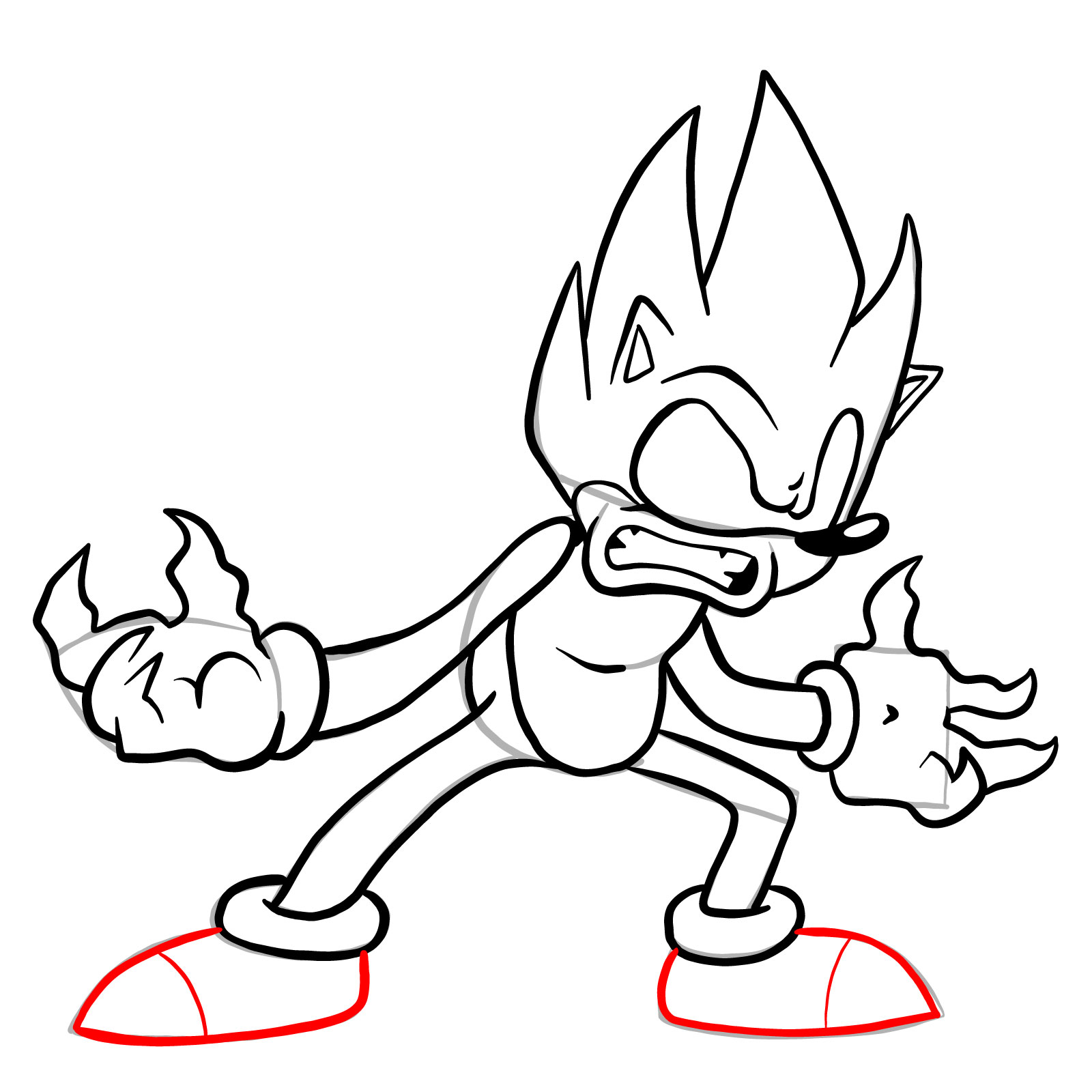 How to draw Sonic (Dark) from Tails Gets Trolled - step 25