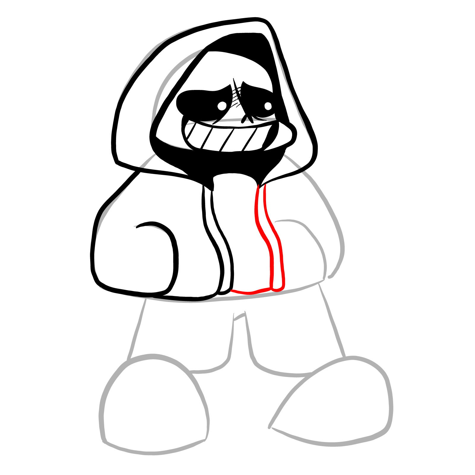 How to draw Murder!Sans from FNF - step 16