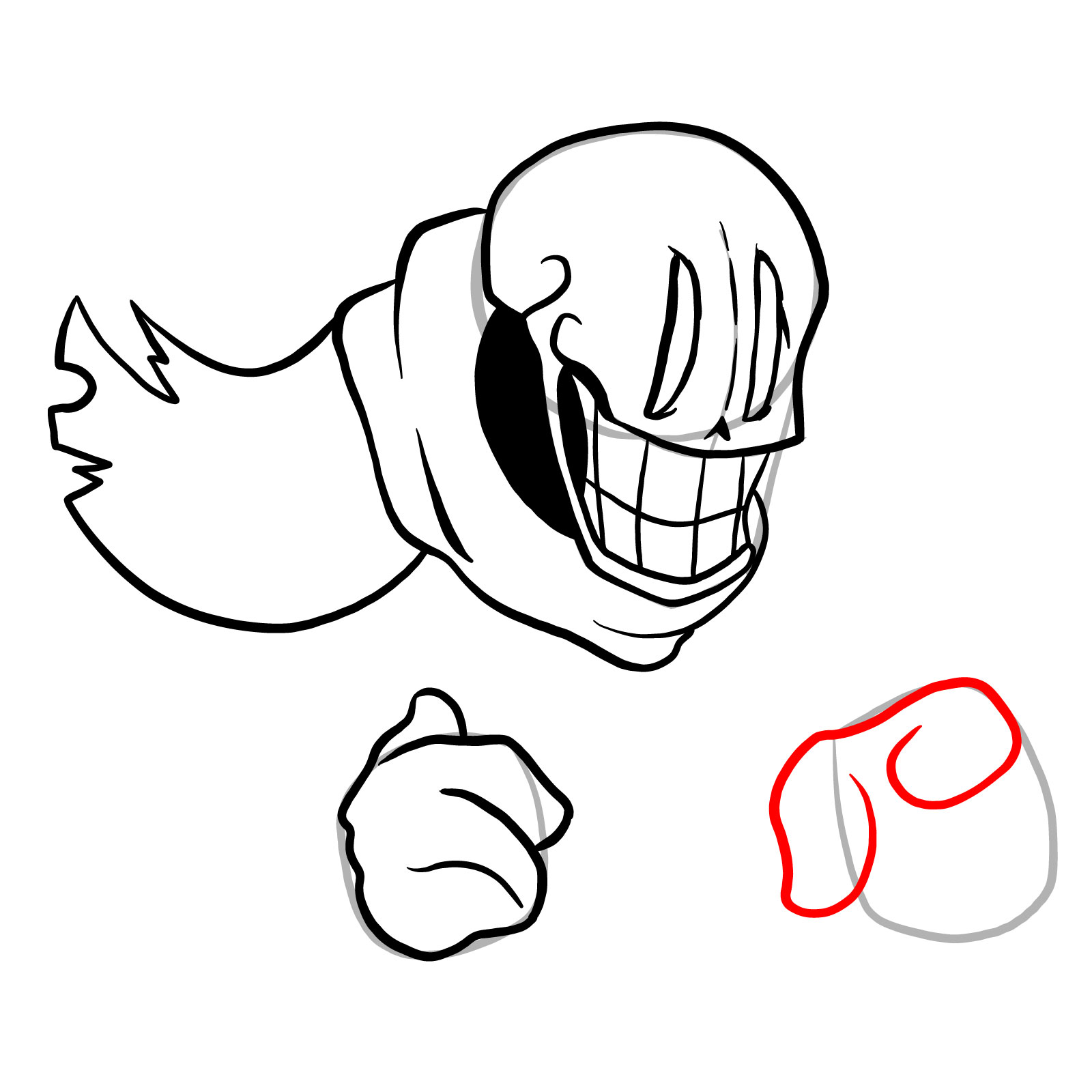 How to draw Phantom!Papyrus from FNF - step 18