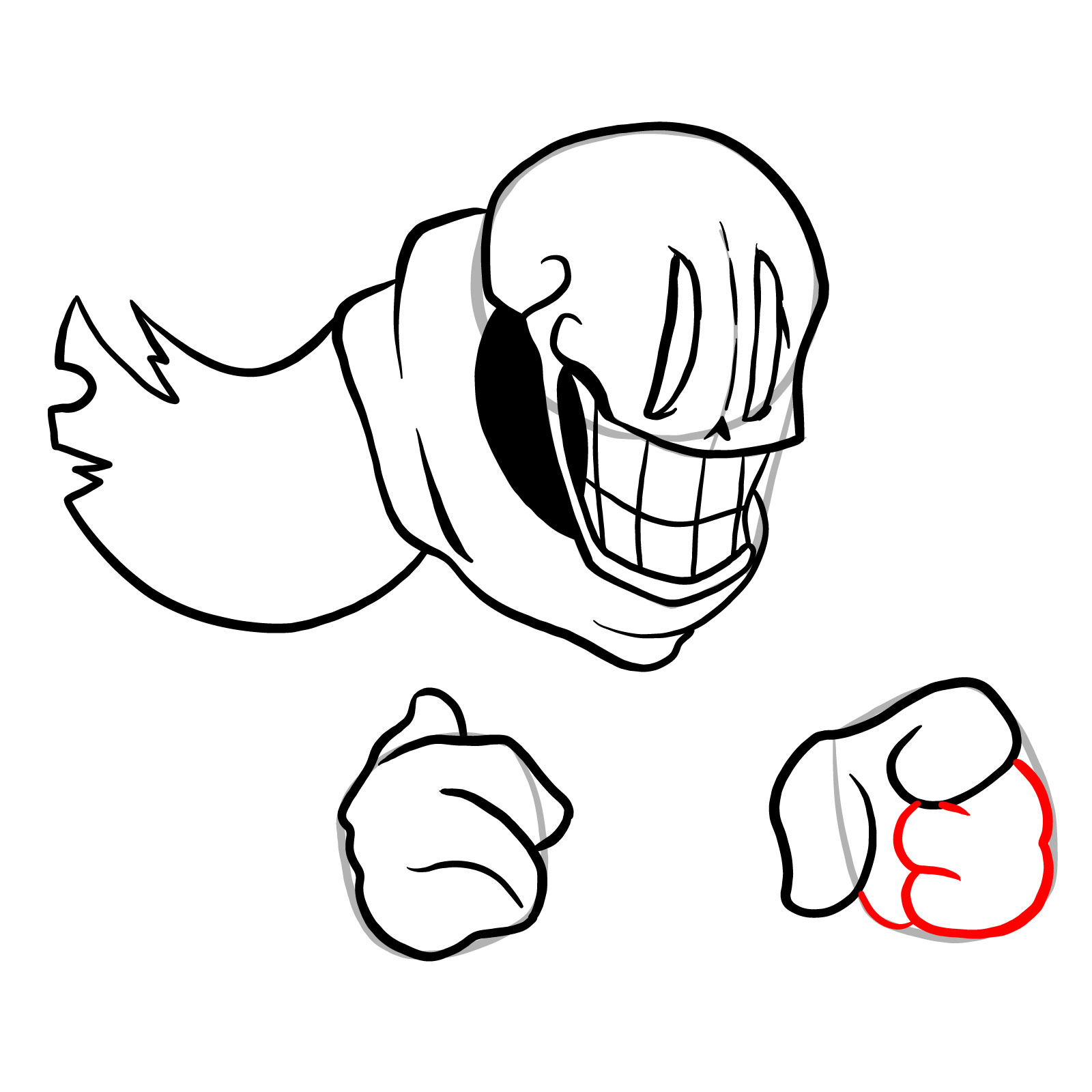 How to draw Phantom!Papyrus from FNF - step 19