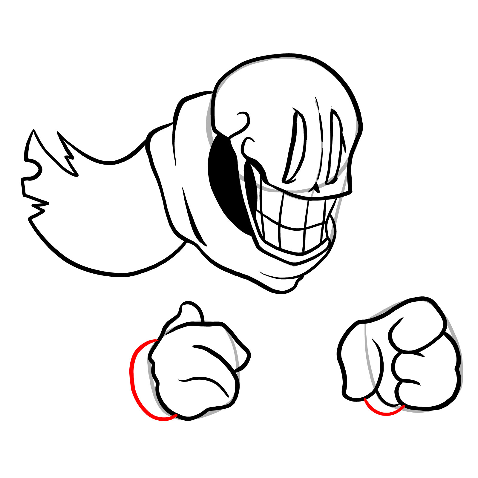 How to draw Phantom!Papyrus from FNF - step 20