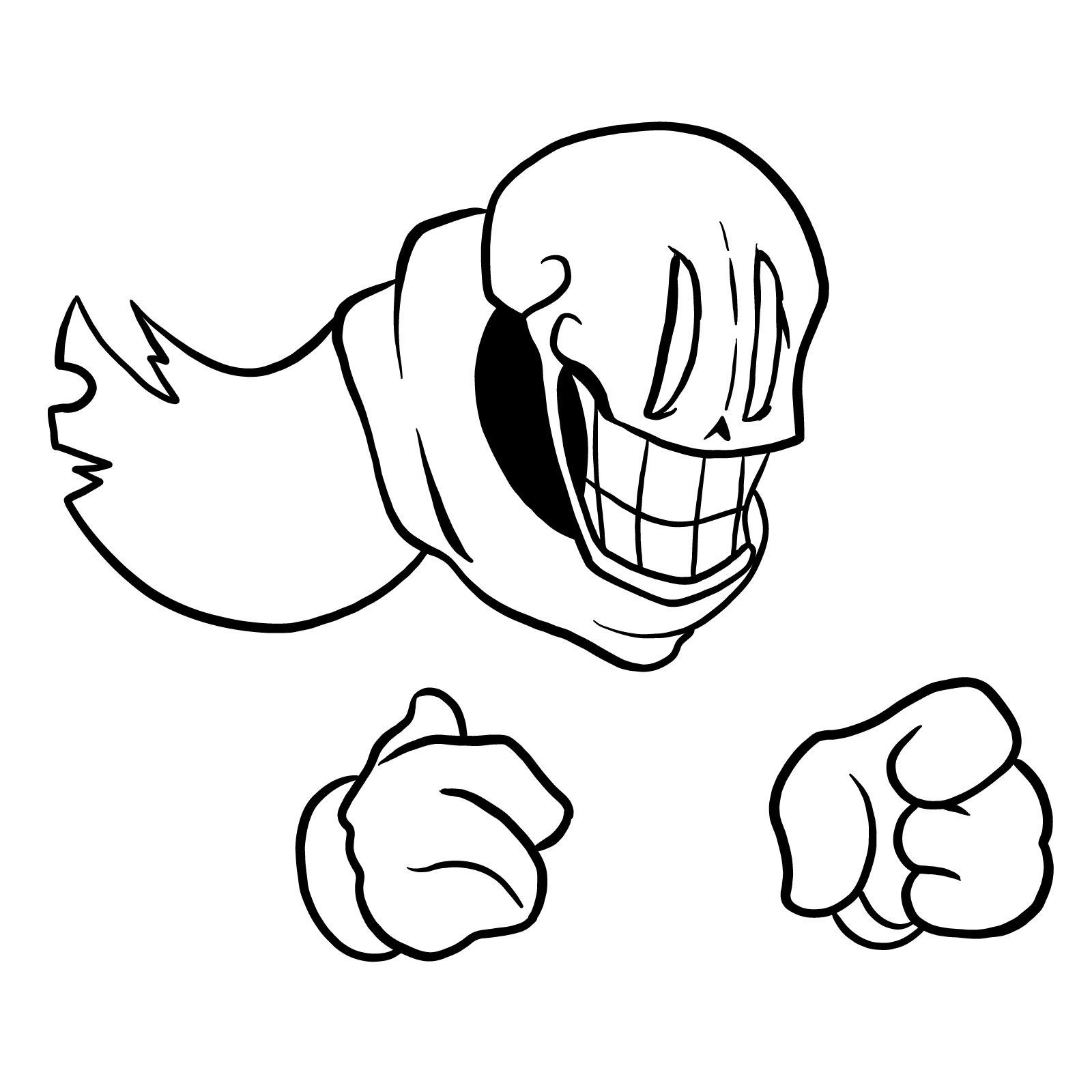 How to draw Phantom!Papyrus from FNF - coloring