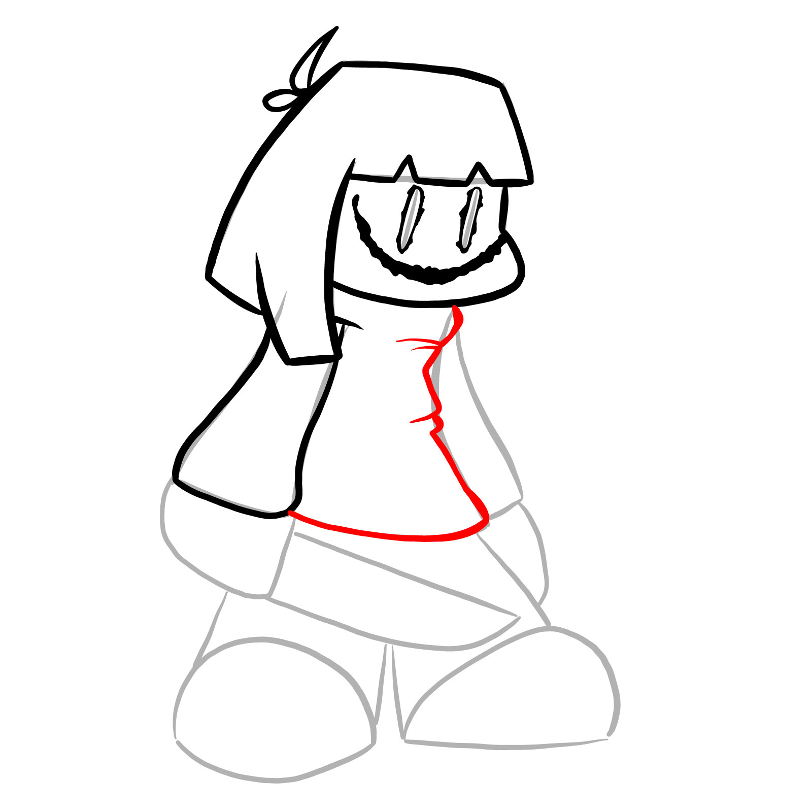 How to draw Chara from Friday Night Dustin' - step 12