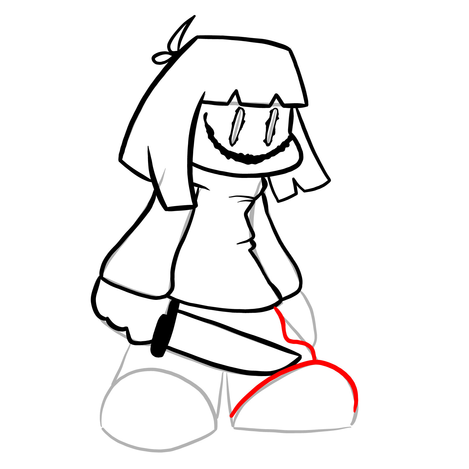 How to draw Chara from Friday Night Dustin' - step 17