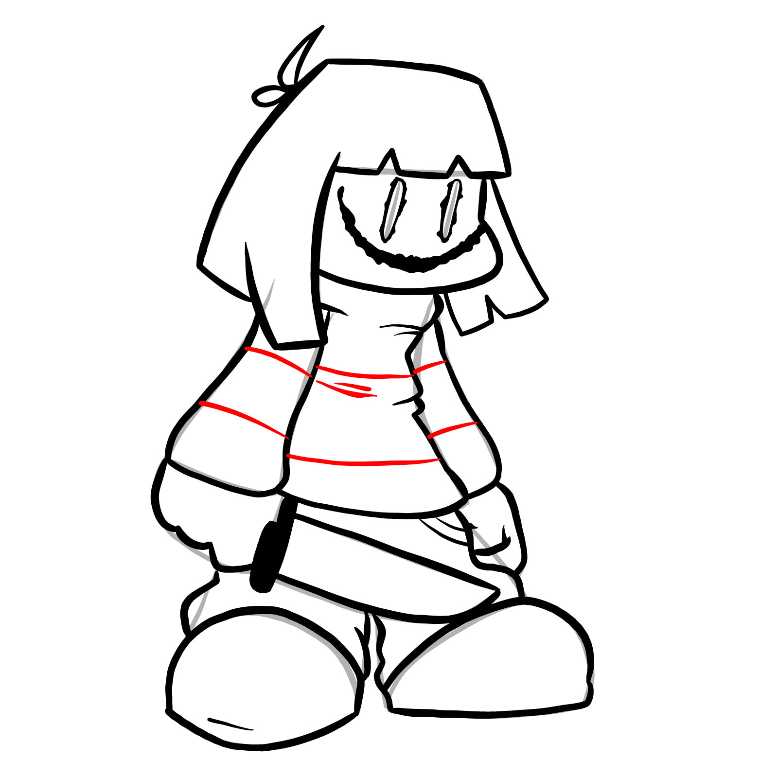 How to draw Chara from Friday Night Dustin' - step 22